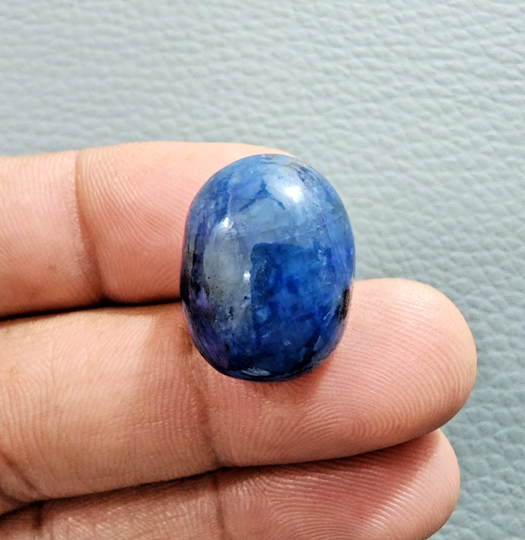 100%Natural Madagascar Blue Sapphire Cabochon 40 Crt Oval Shape Loose Gemstone