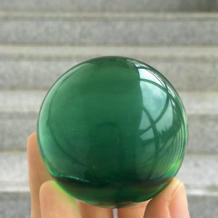 5cm Natural green fluorite Quartz Sphere Crystal Energy Ball Reiki Healing