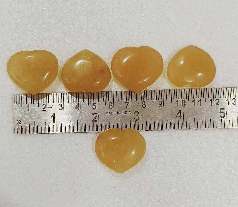 Natural Citrine Heart 1″-1.25″ | Yellow Crystal for Healing, Balance & Cleansing