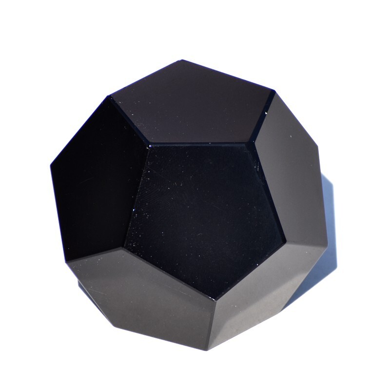Black Obsidian Dodecahedron Sphere Reiki Chakra Healing Meditation Crystal Ball