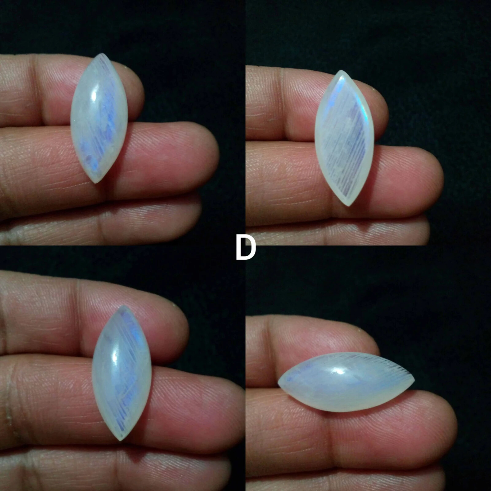 Top Blue Fire Rainbow Moonstone Cabochon Mix Shape Loose Gemstone Making Jewelry