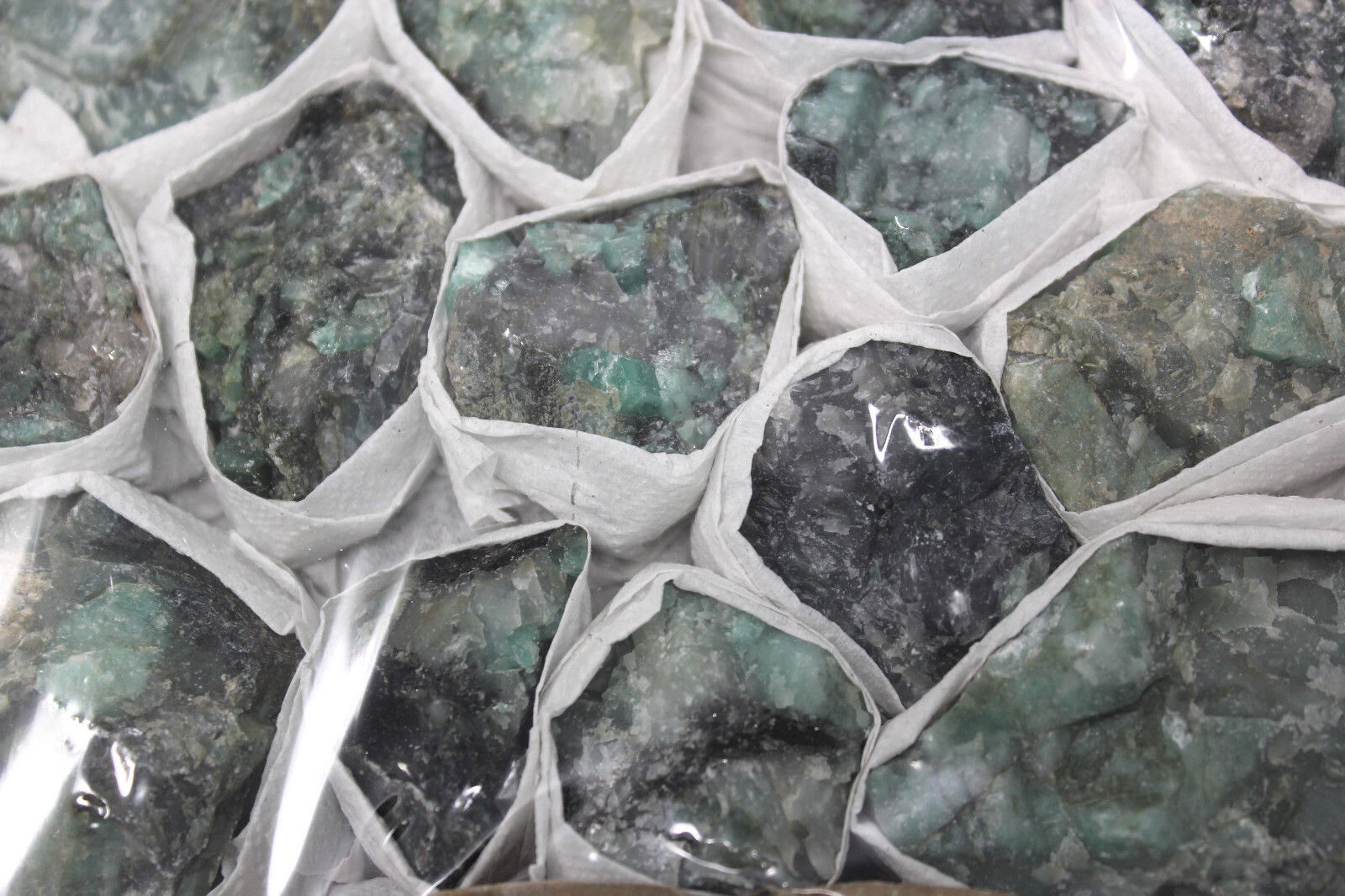 Rough Natural Emerald Box Lot – ‘A’ Grade Raw Emerald Crystals, 10 – 18 Pieces