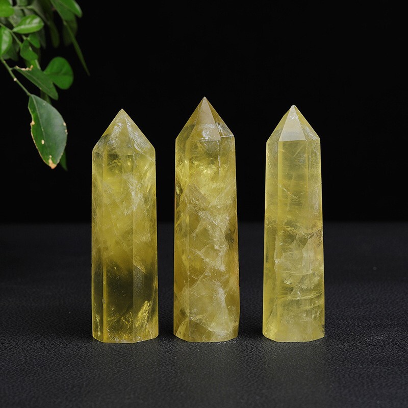 Genuine Citrine Chakra Crystal Tower Wand Witchy Obelisk Home Office Decoration