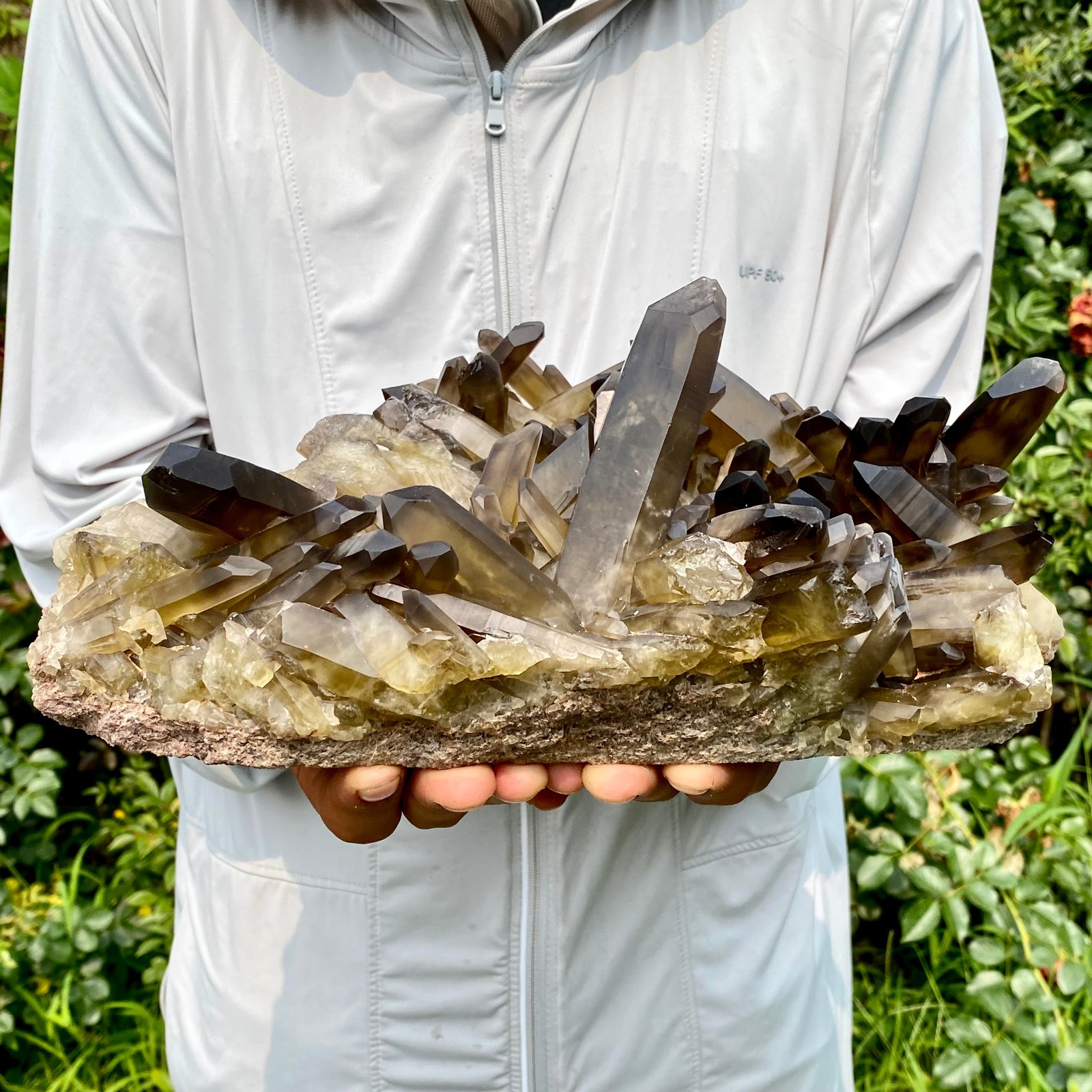 10.5LB New Black Phantom Quartz Crystal Cluster Mineral Specimen Spiritual The
