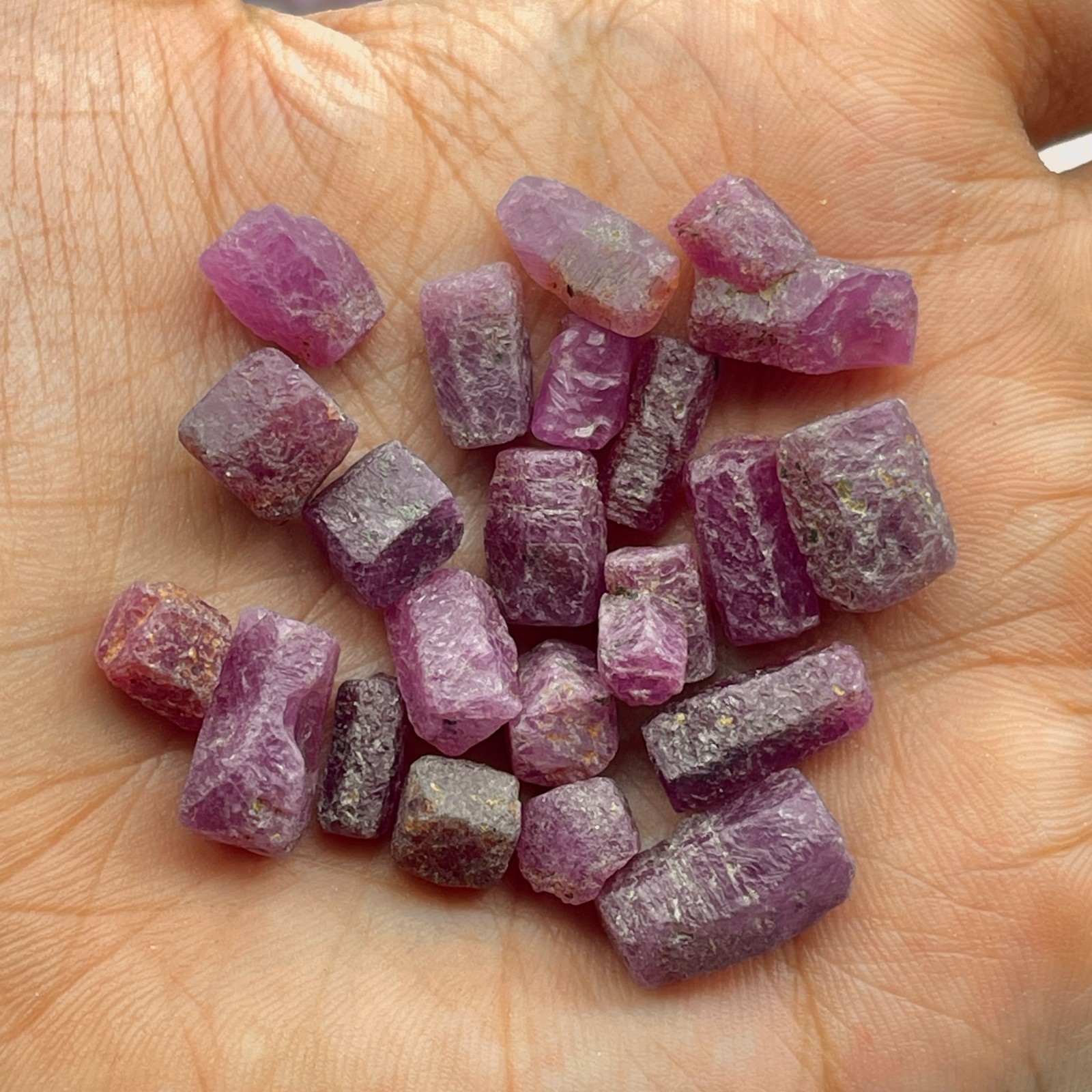 Natural Pink Ruby Rough Gemstones 7-12mm | Raw Ruby Pencils for Jewelry Making