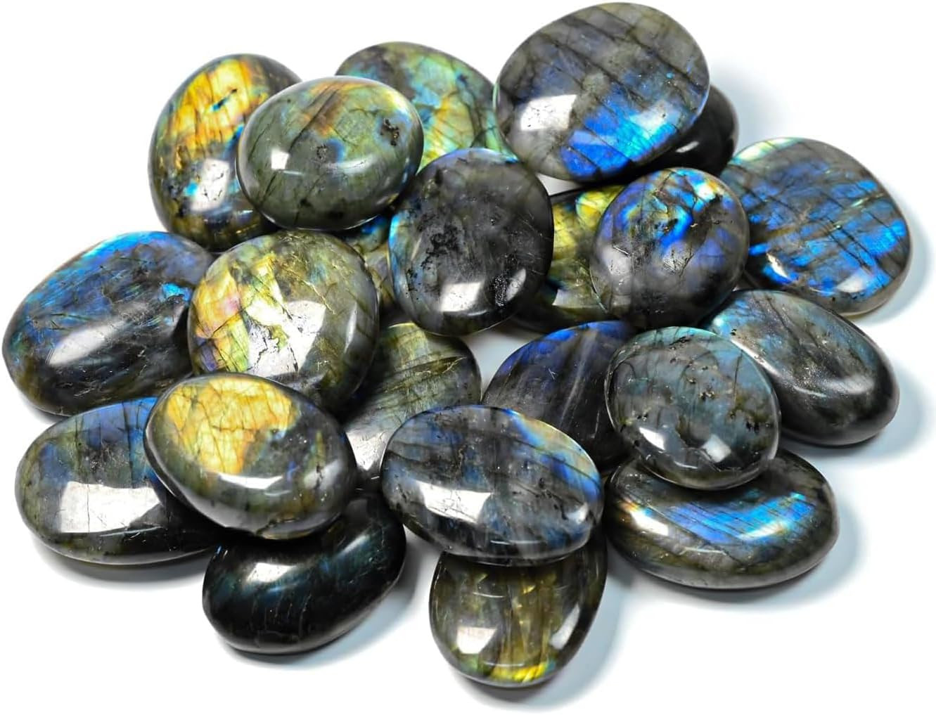 4-6PCS Gemstone Labradorite Crystals, Irregular Shaped Labradorite Healing Stone