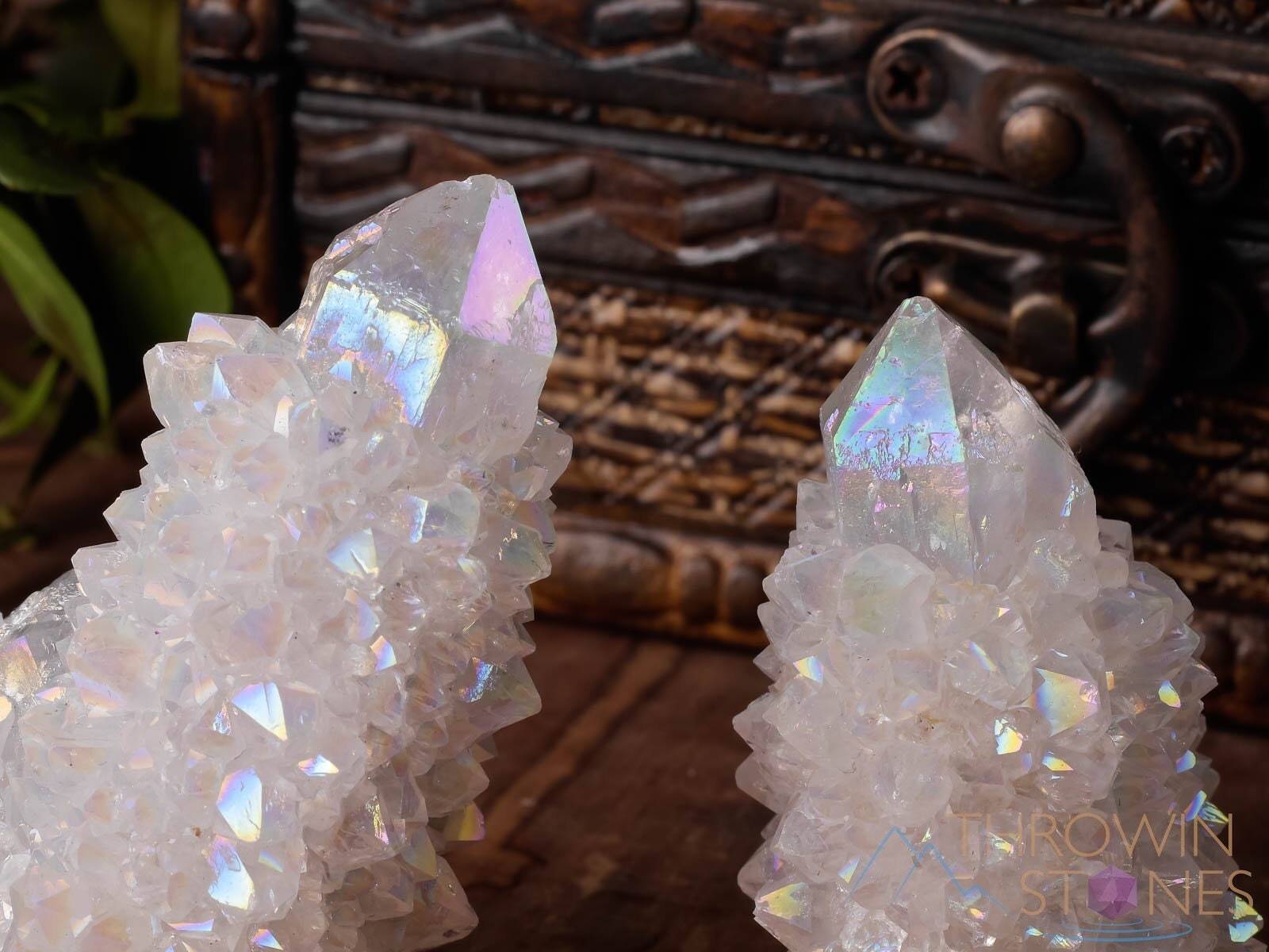 White Angel AURA QUARTZ Crystal – Lotus – Rainbow Spirit Quartz Decor, E2005