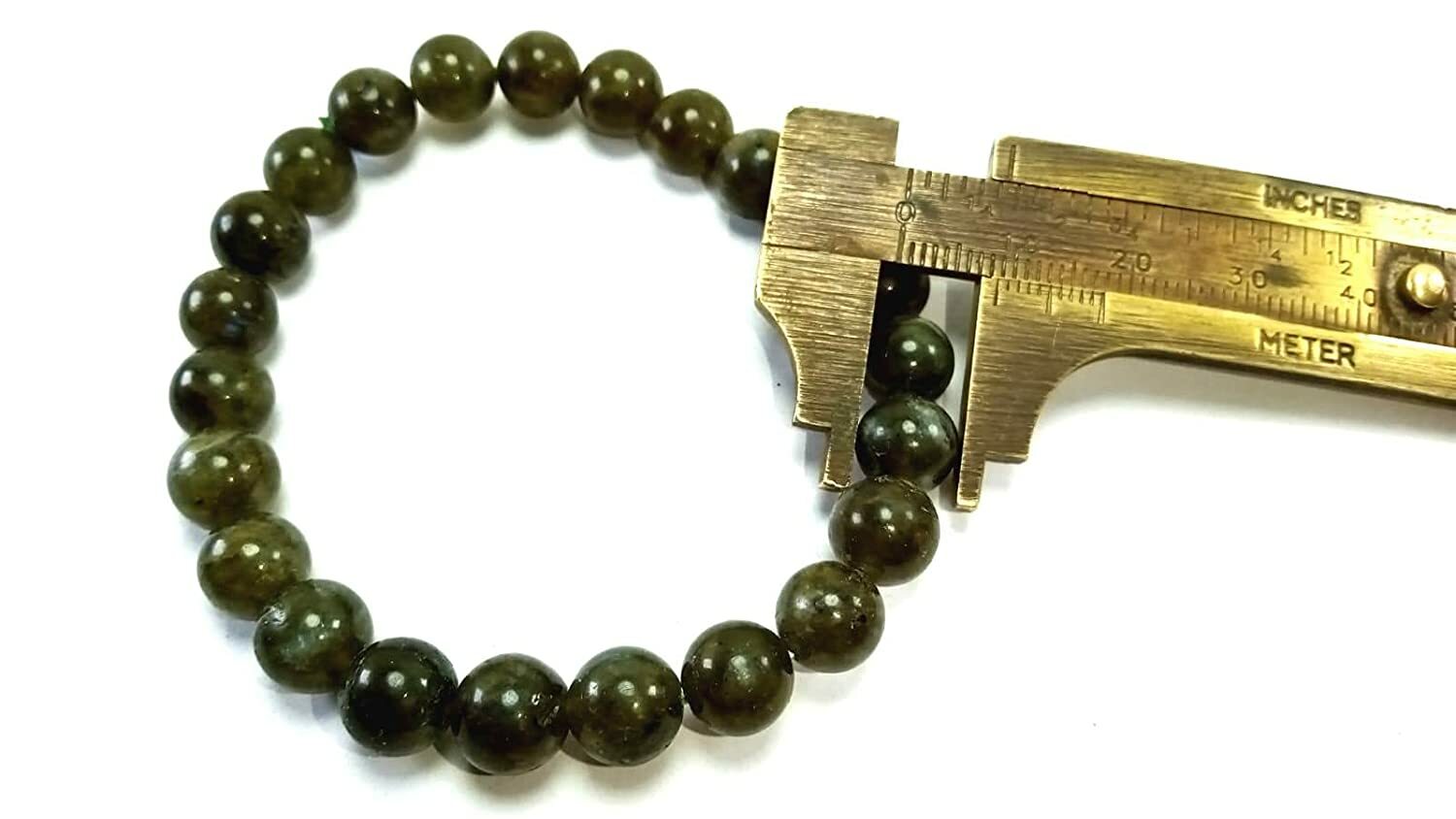 labradorite Smooth Round Gemstone Beads Elastic Cord Bracelet 8 mm size
