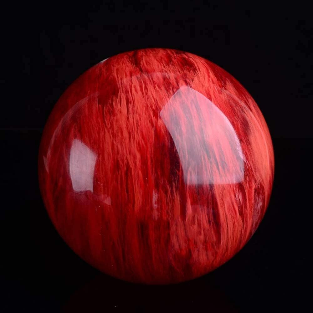 Red Obsidian Ball with Stand, 4 Inch Natural Red Crystal Ruby Ball Sphere Meltin
