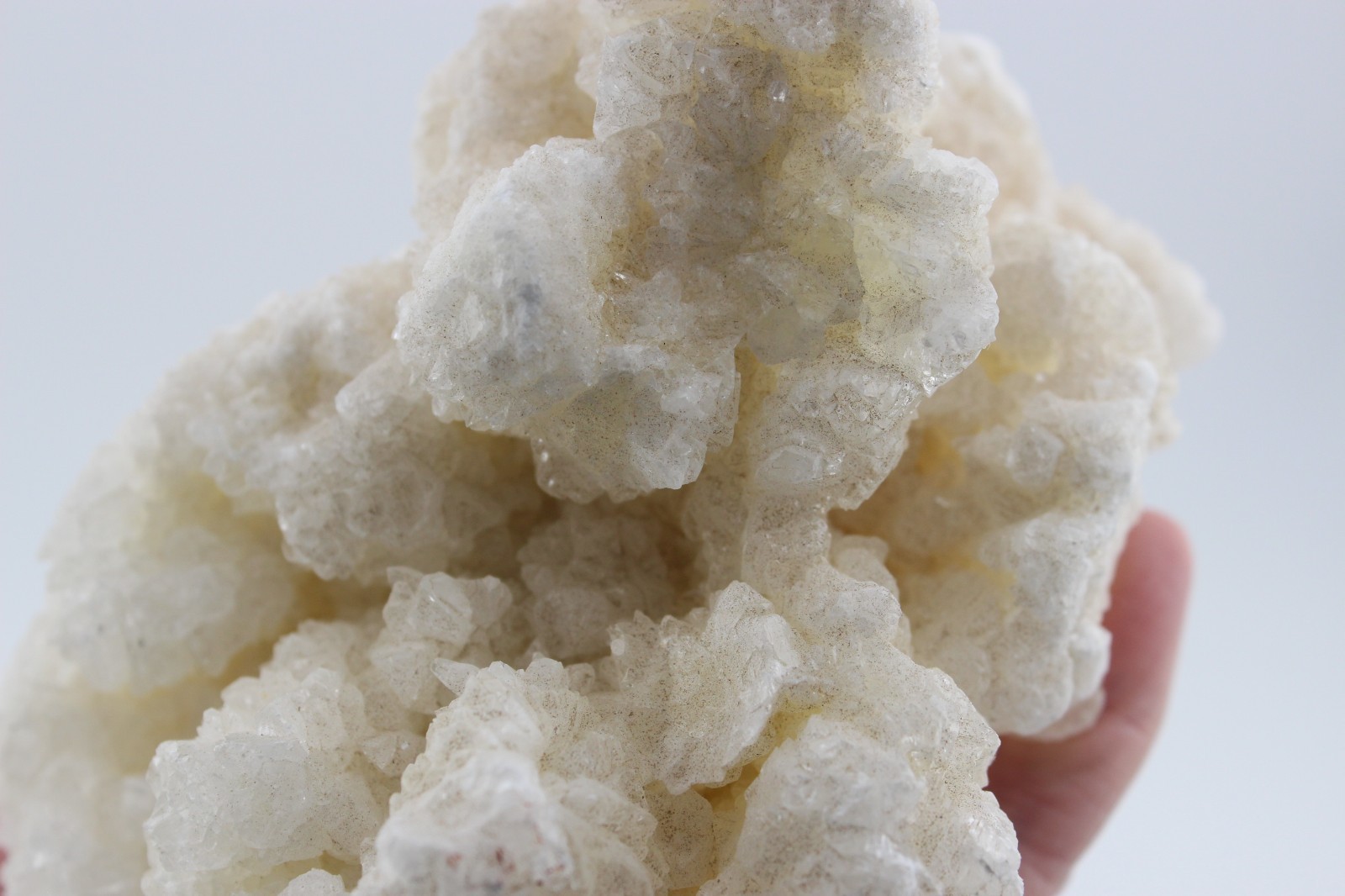 Large 2lbs 1 ounce white calcite aragonite mineral structure 5.25″ x 4″