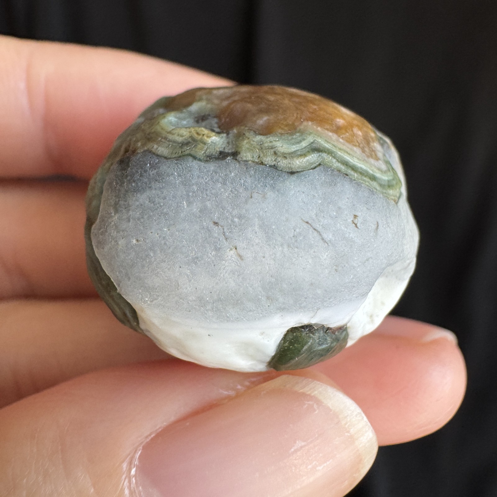 3.1cm/28.2g Natural Big Alxa Gobi Desert Relief Eye Agate,Mongolia-1023