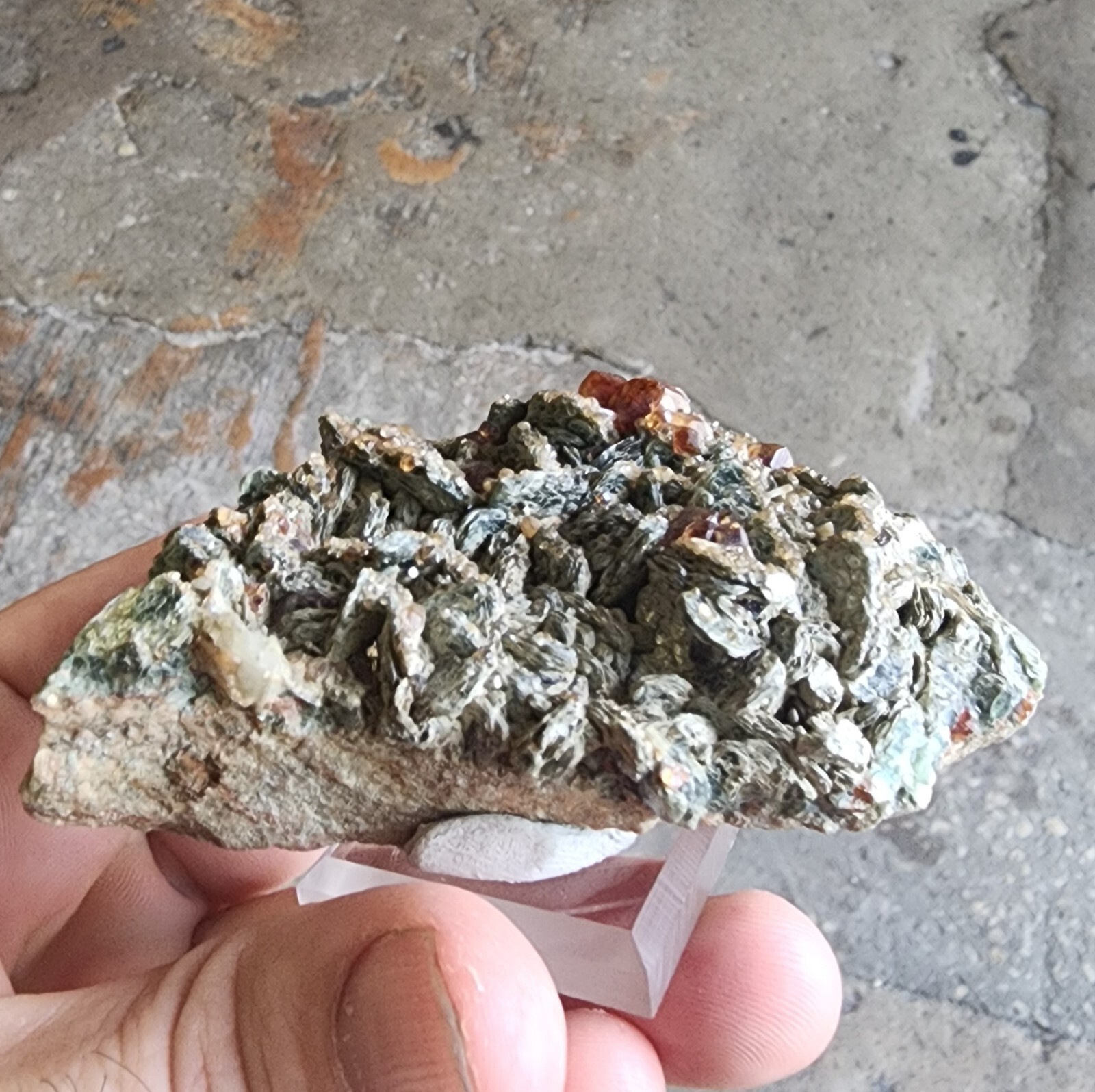 Fine Gemmy Grossular Garnet var Hessonite On Matrix from Italy Ex Kay Robertson