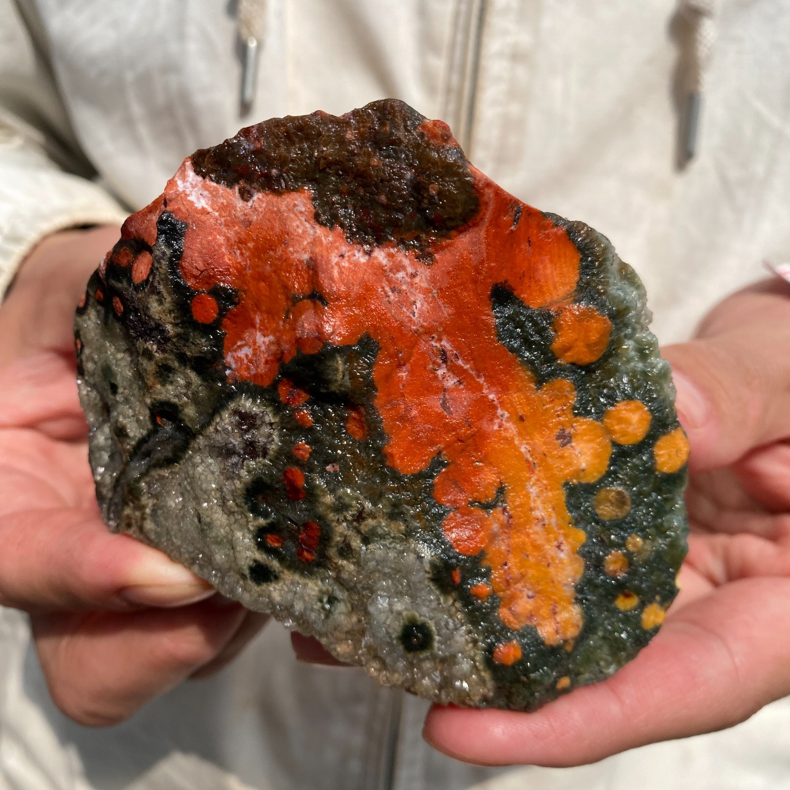 350G Rare Natural Raw Ocean Jasper Rough Quartz Crystal Mineral SpecimeM