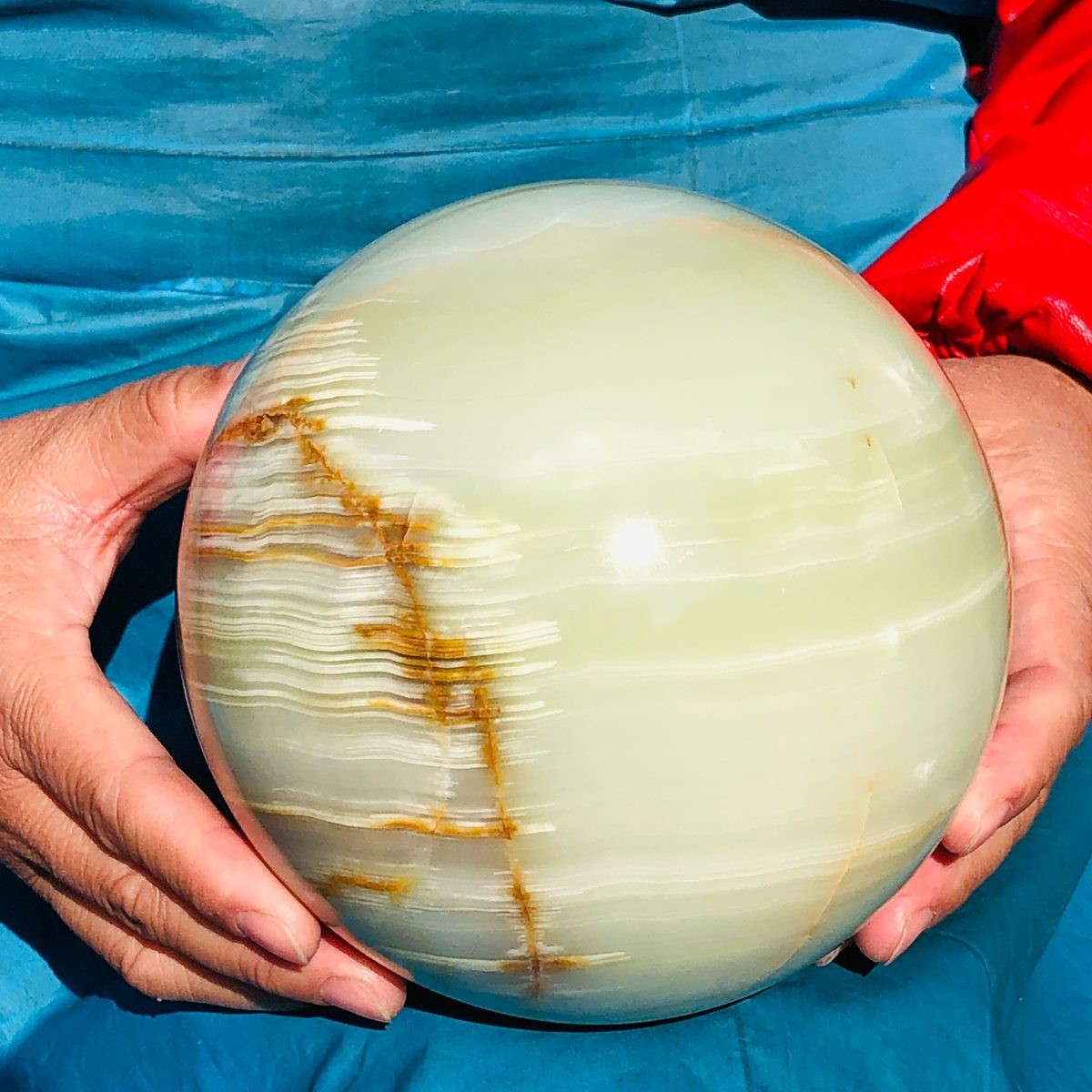 9.17LB Natural Afghan Jade Sphere Polished Crystal Healing Ball Home Reiki