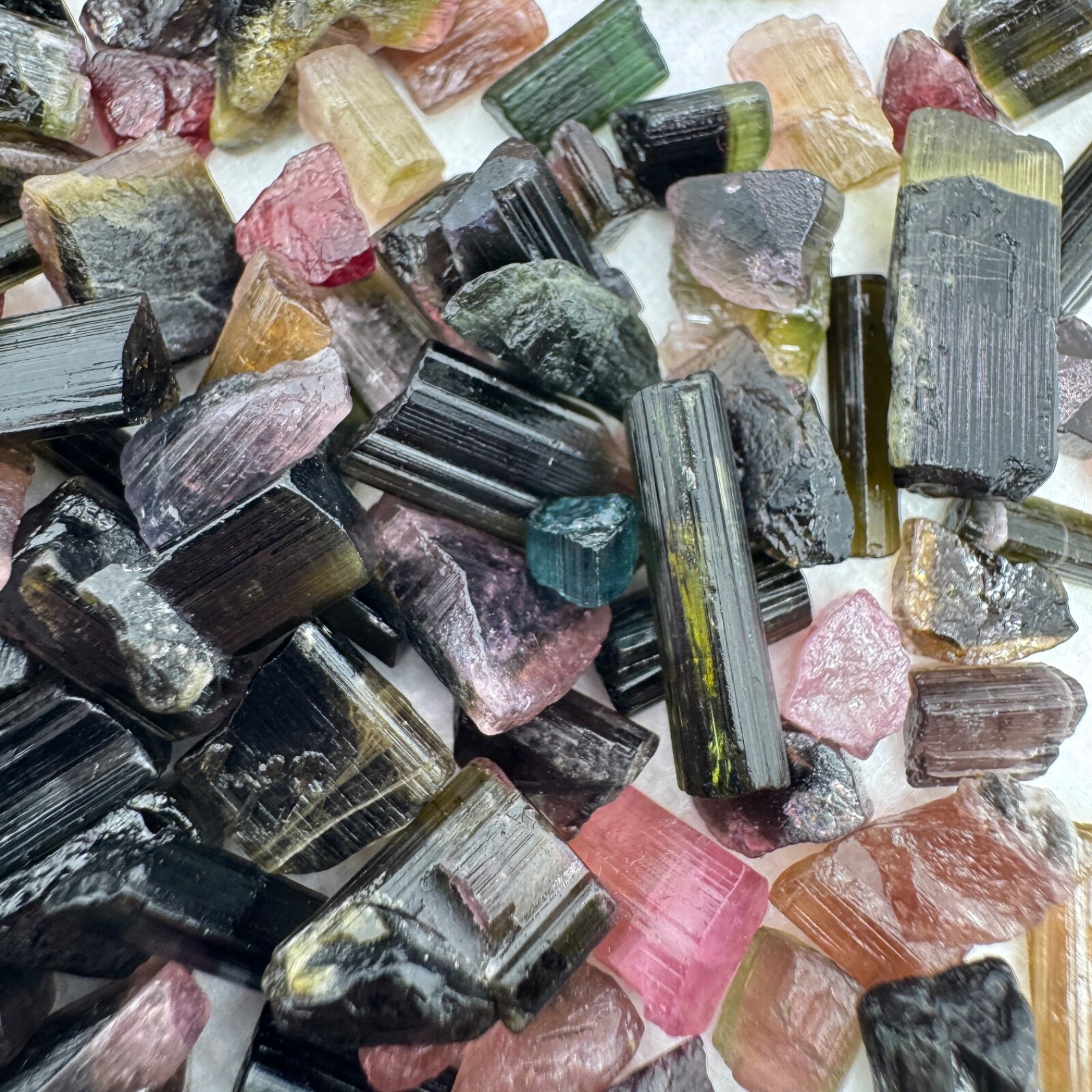 76 Gram Natural Multicolour Tourmaline Crystals Lot From Kunar Afghanistan