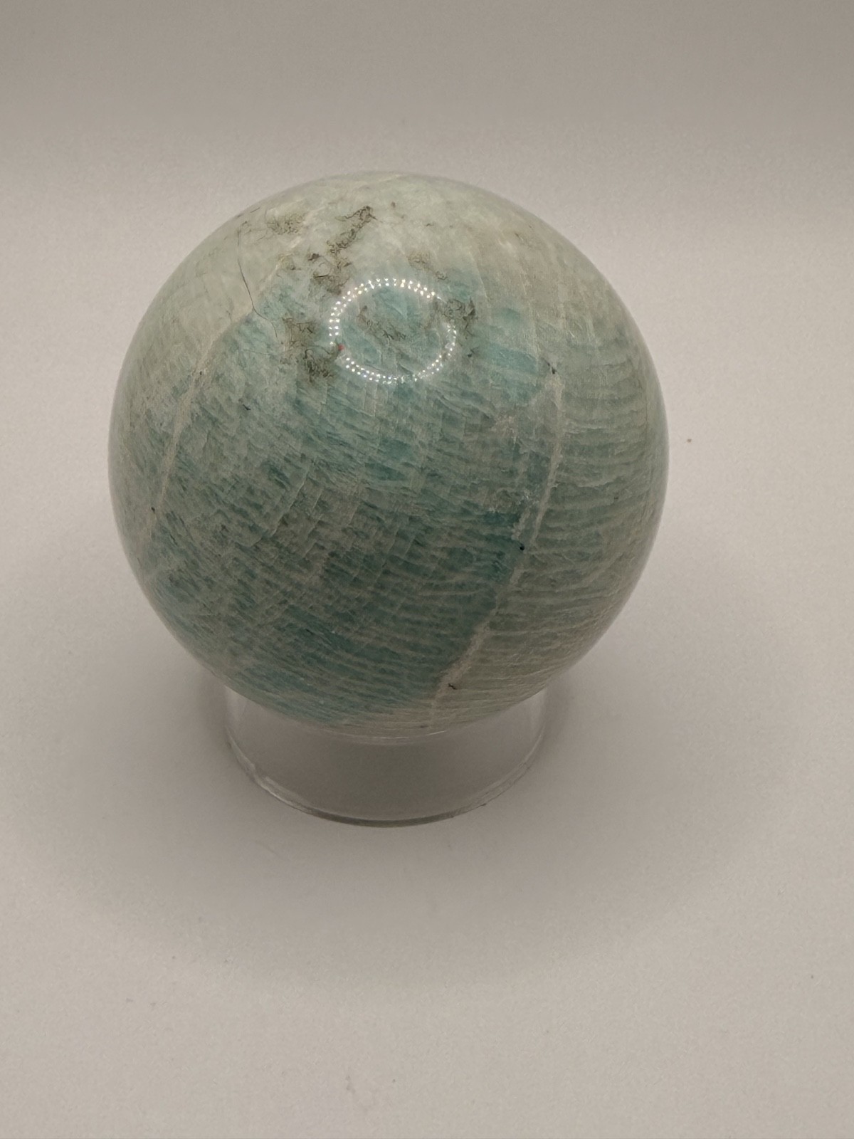 Natural Amazonite Crystal Sphere 50mm 2 inch with Stand Healing Stone