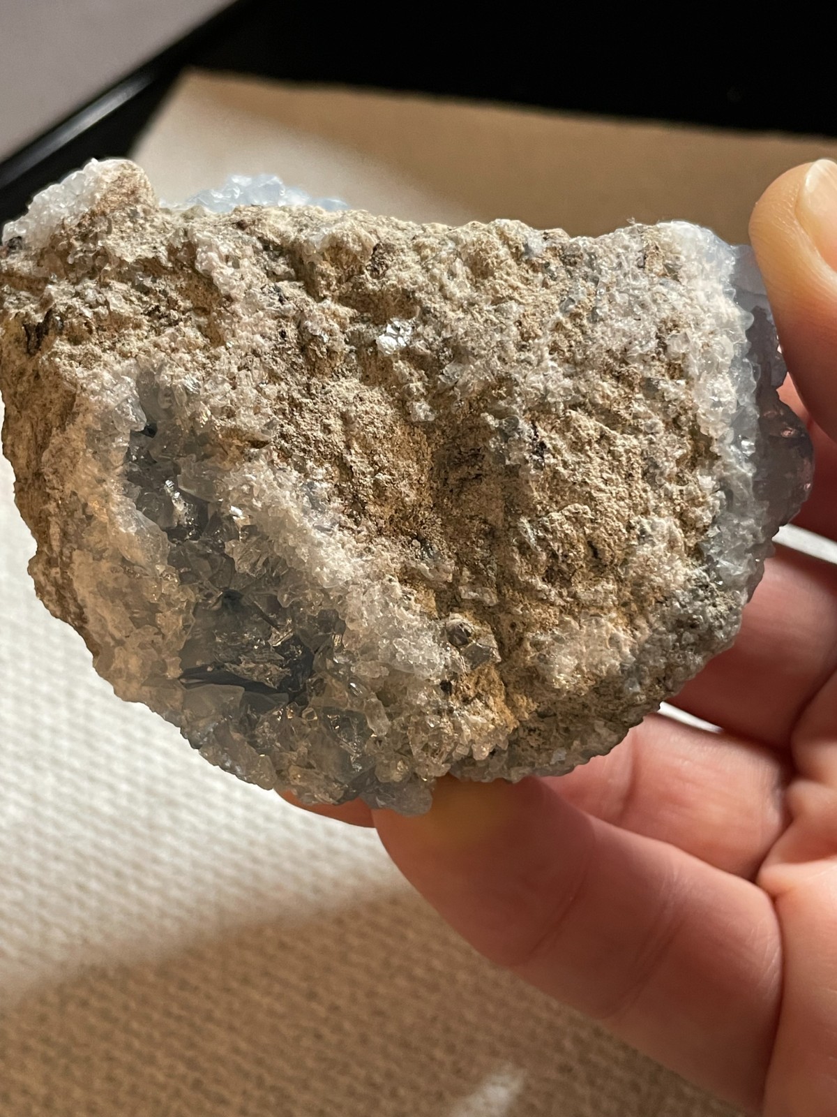 Celestite Geode Sky-Blue Crystal Cluster “Stone of the Angels” Fragile