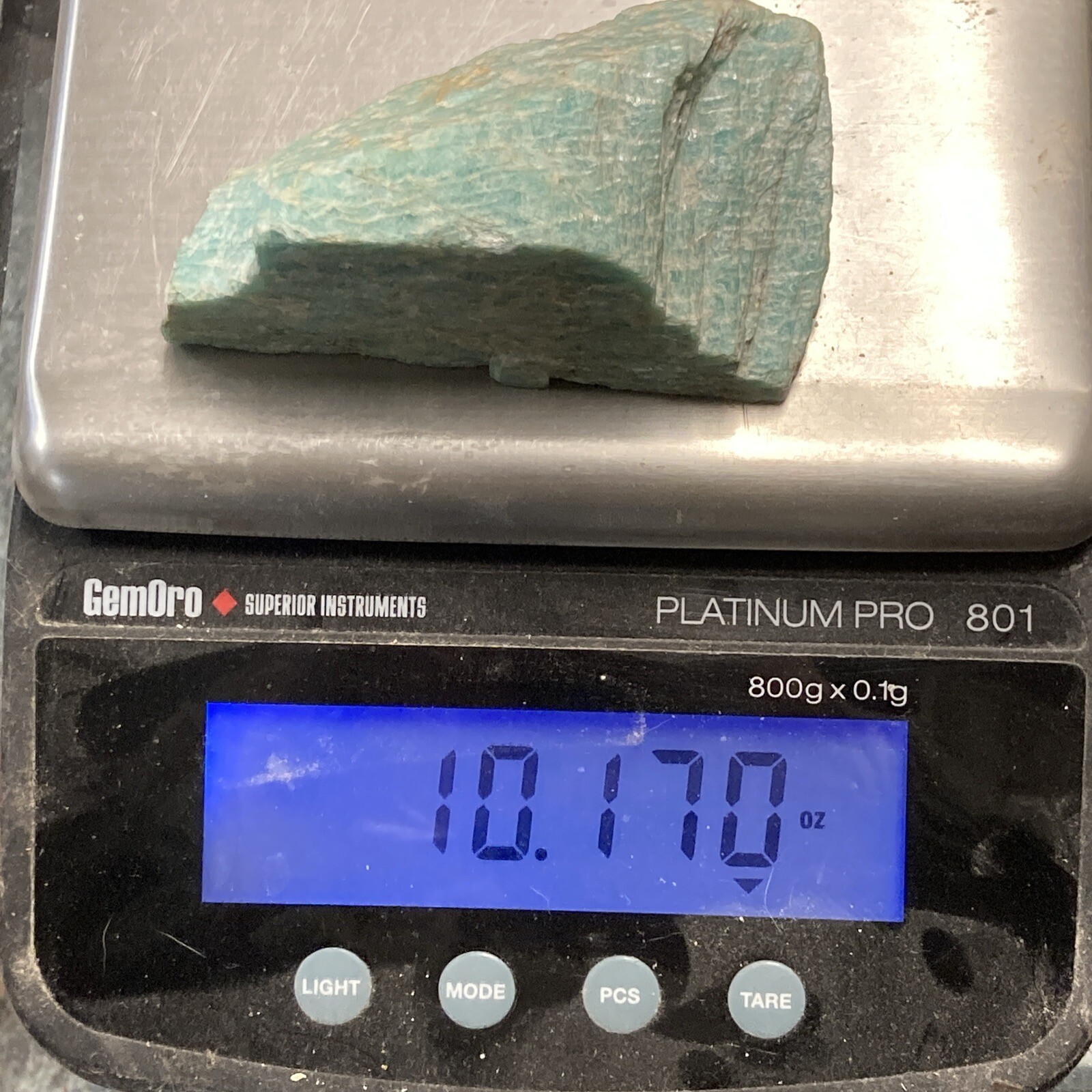 Amazonite Natural Rough Stone 10+ Ounces 4 Inches Long