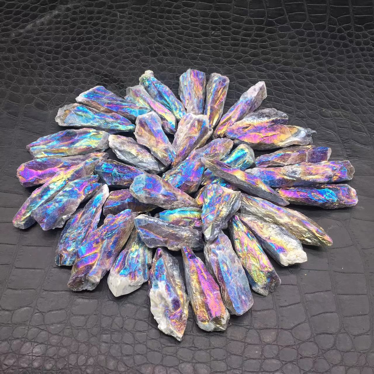 Angel Aura Rainbow Chevron Amethyst Quartz Crystal Cluster Points Healing 100g