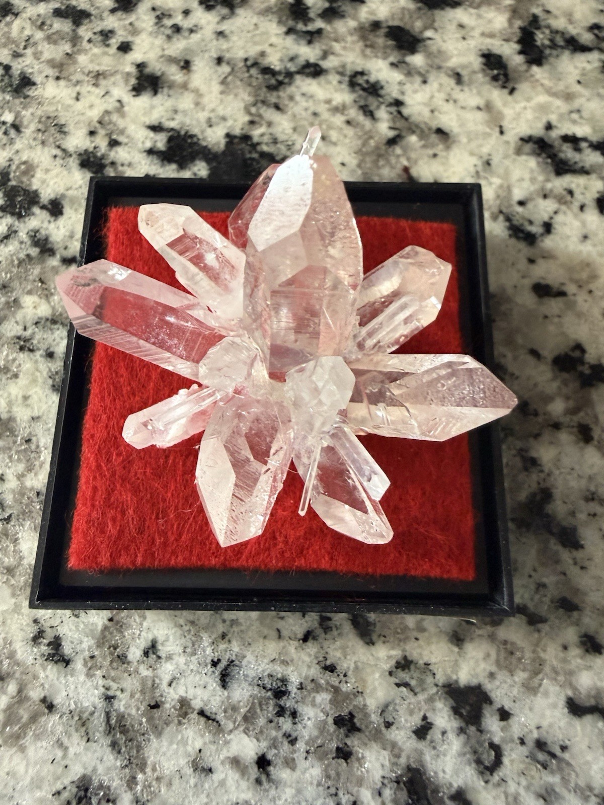 Clear Quartz Cluster From Arkansas, USA, In Display Box, Specimen