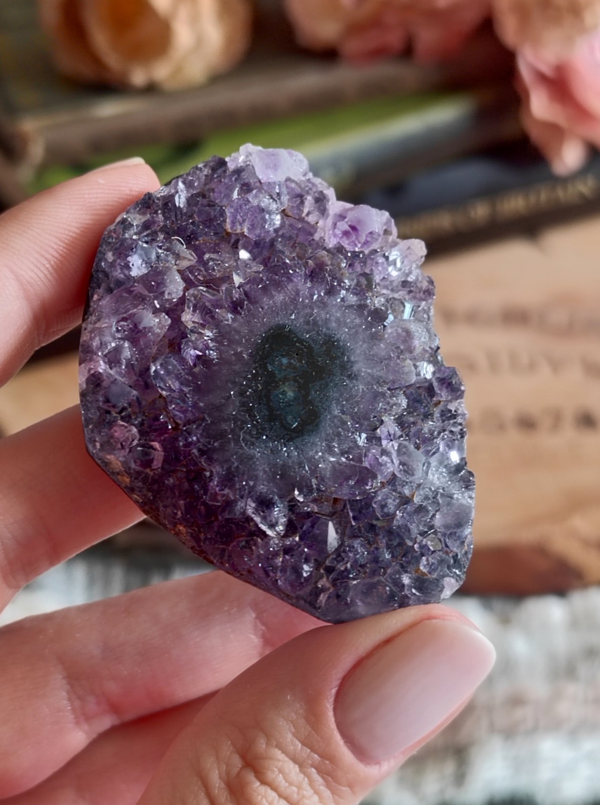 Rare Stalactite Amethyst, Uruguay, Eye Amethyst Zoning Crystal Purple Specimen