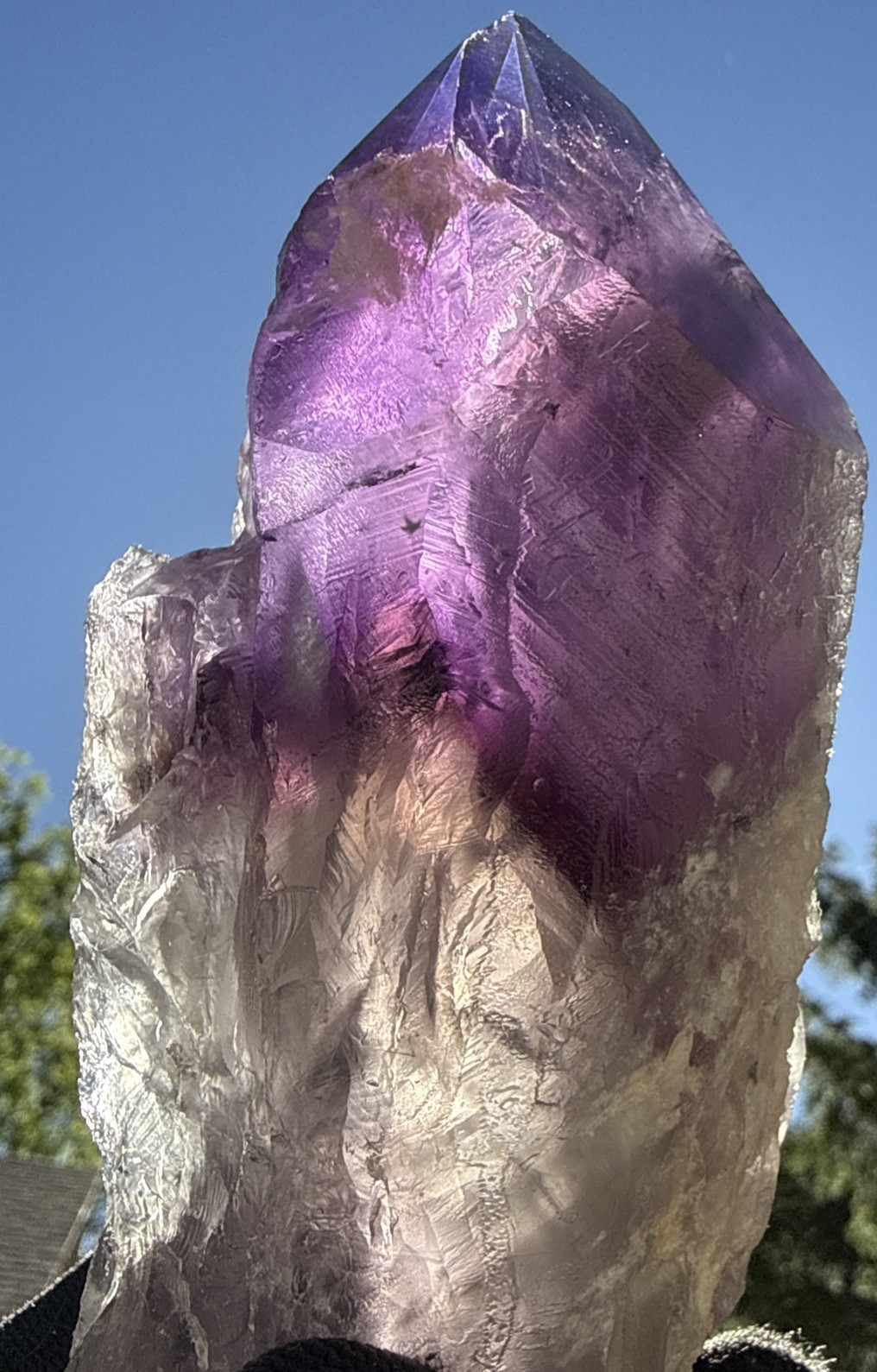 3/4 LB A+Natural Phantom Brazilian Large Point Amethyst Root Specimen,Minerals