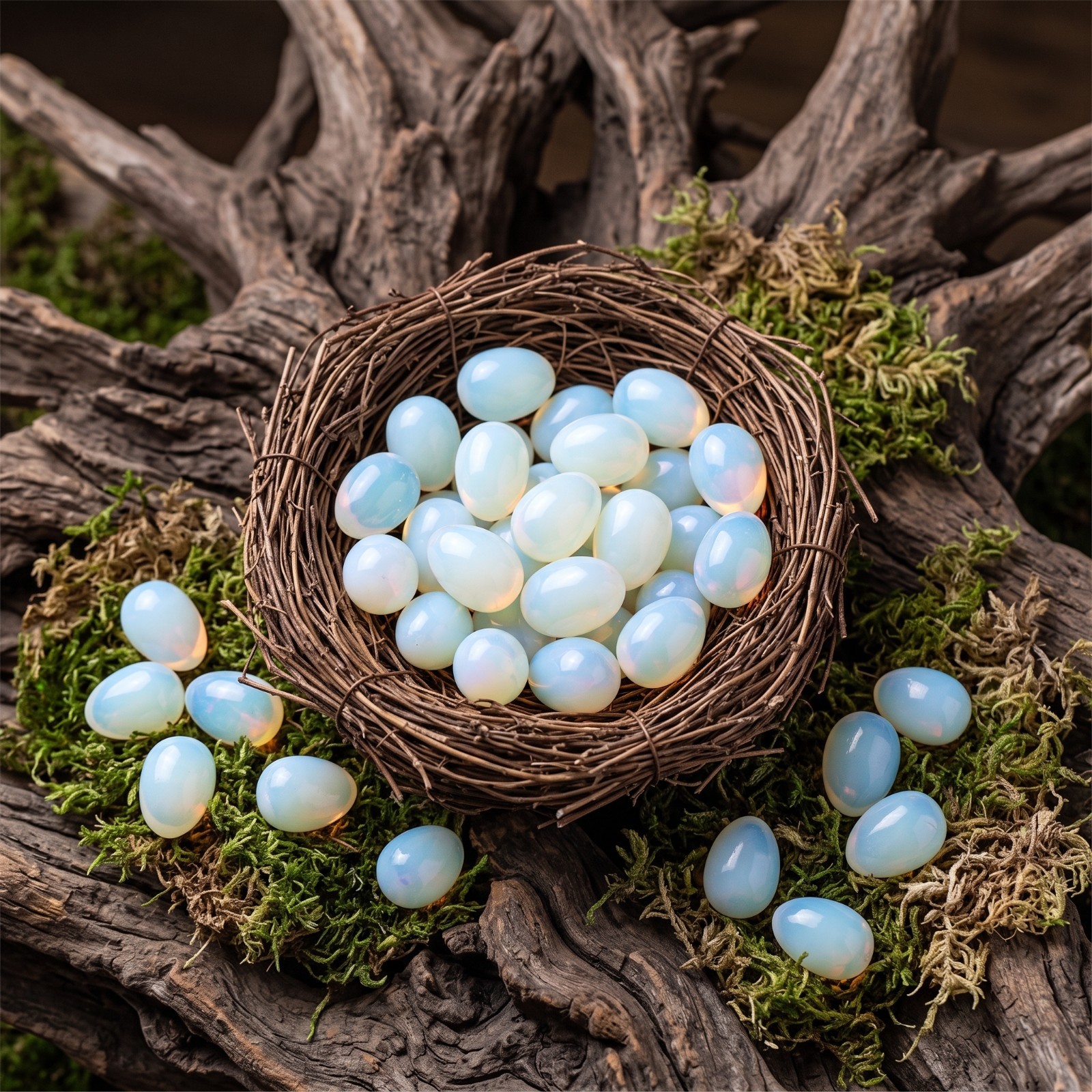 Natural Opalite Mini Egg Tumbled Stone Polished Palm Worry Stone Chakra Healing