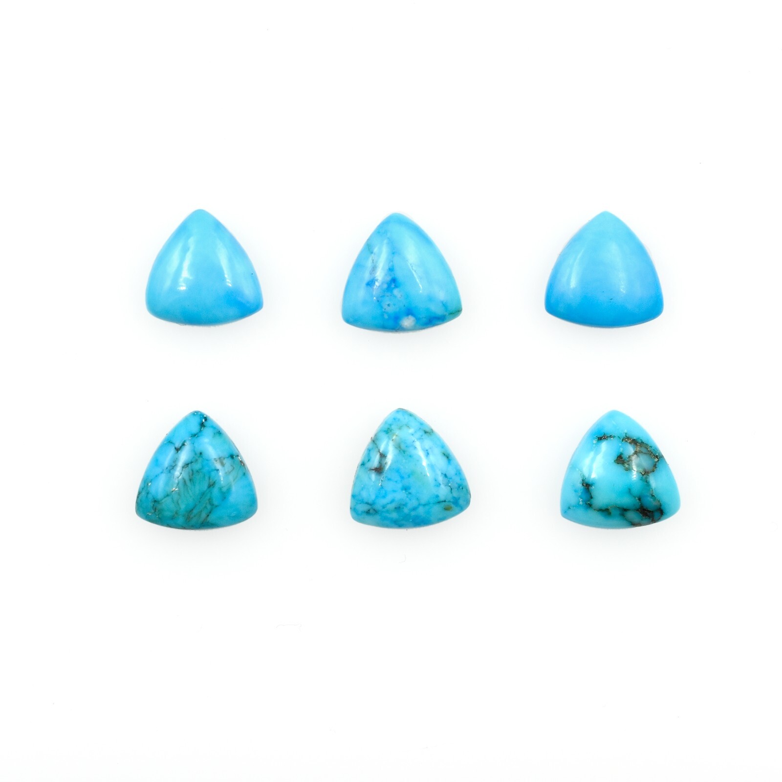 Natural Turquoise Trillion Shape Plain Smooth Loose Gemstone For Jewelry Making