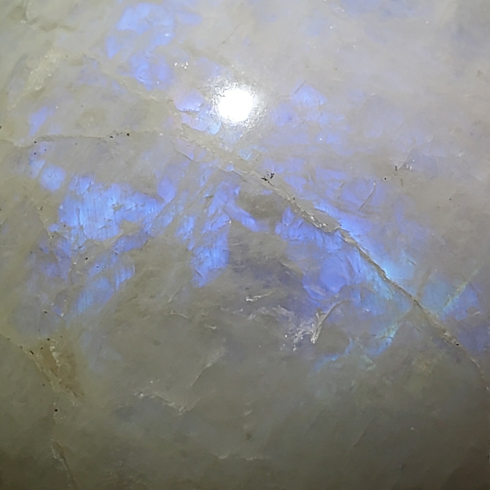 Rainbow Moonstone Crystal Sphere Orb Ball Marble 36.1mm 62g