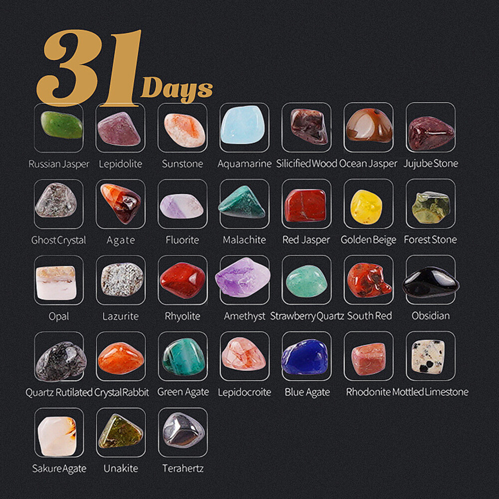 Birthstone 12 Months Birthday Stone Wood Photo Frame Crystal Healing Reiki gifts