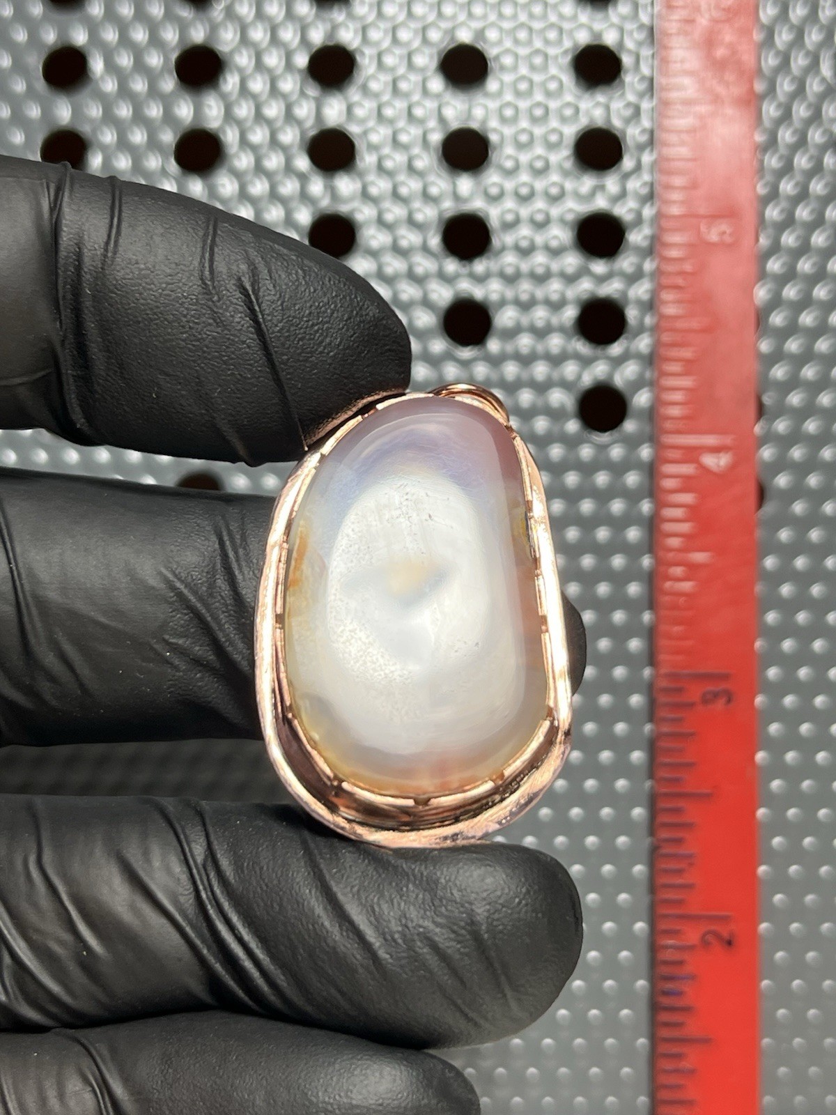 Pink Mozambique Agate Beautifully Set In Copper. Pendant Number 157￼