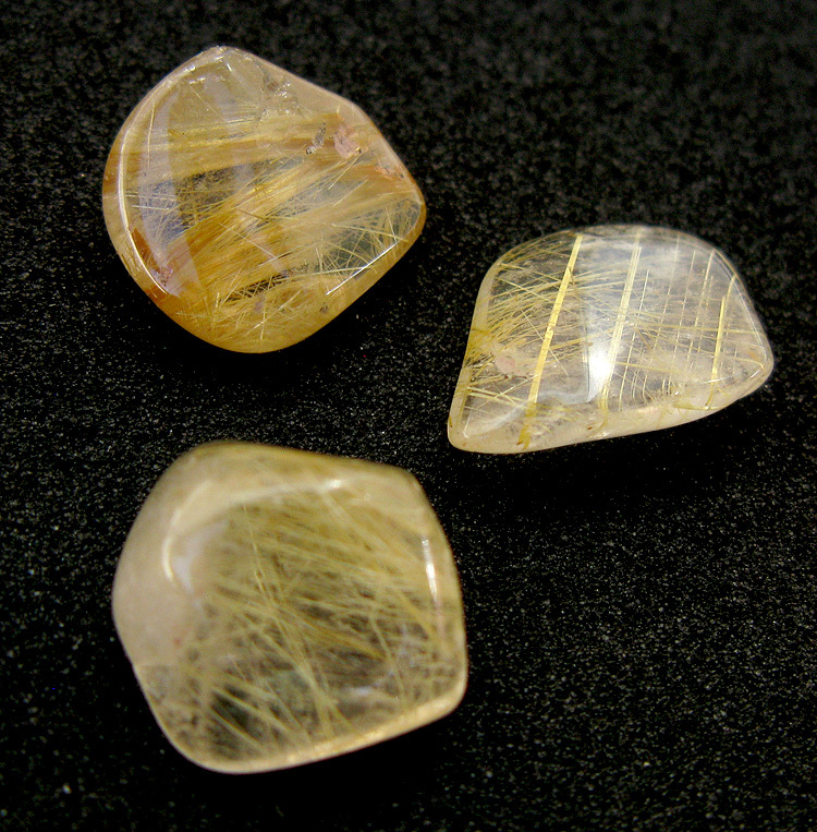 3pcs A+ Golden RUTILATED QUARTZ Crystal Rutile Gemstone Polished Rock HEALING NR