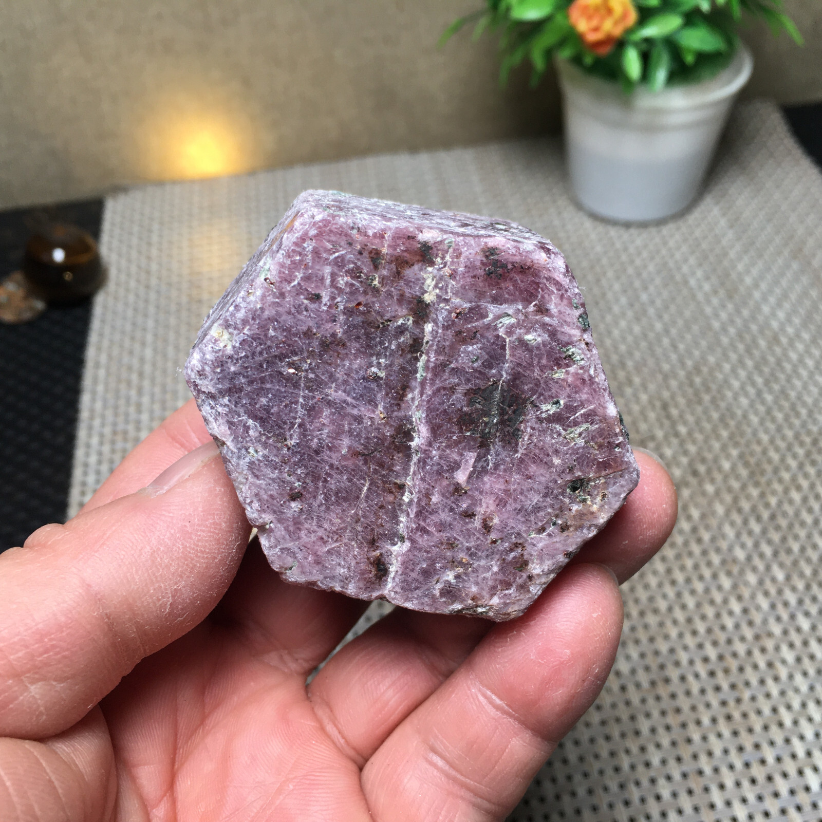 286g Natural Red Corundum Ruby Crystal Rough Mineral Specimen B1886