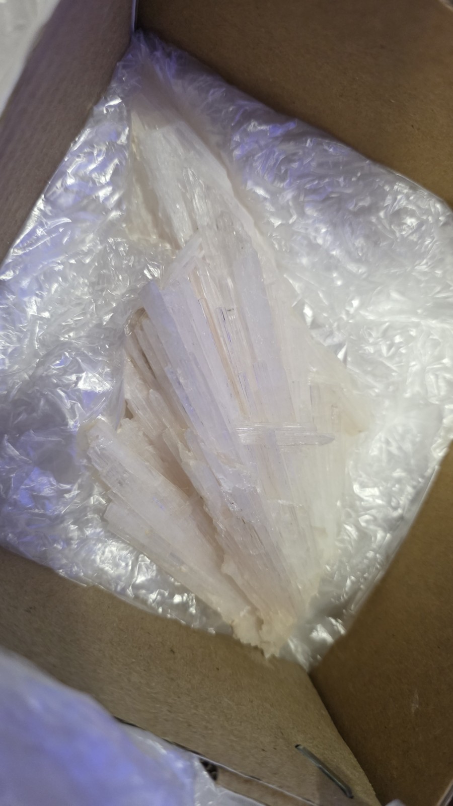 Scolecite Spray Cluster Mineral 4 piece lot Zeolites from India Exactly as Shown