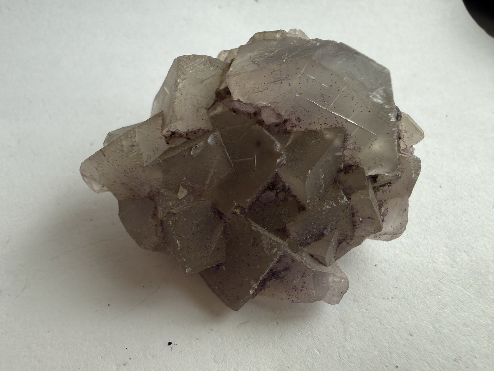 450g Transparent Light Purple Cubic Fluorite Crystal Cluster Mineral Specimen