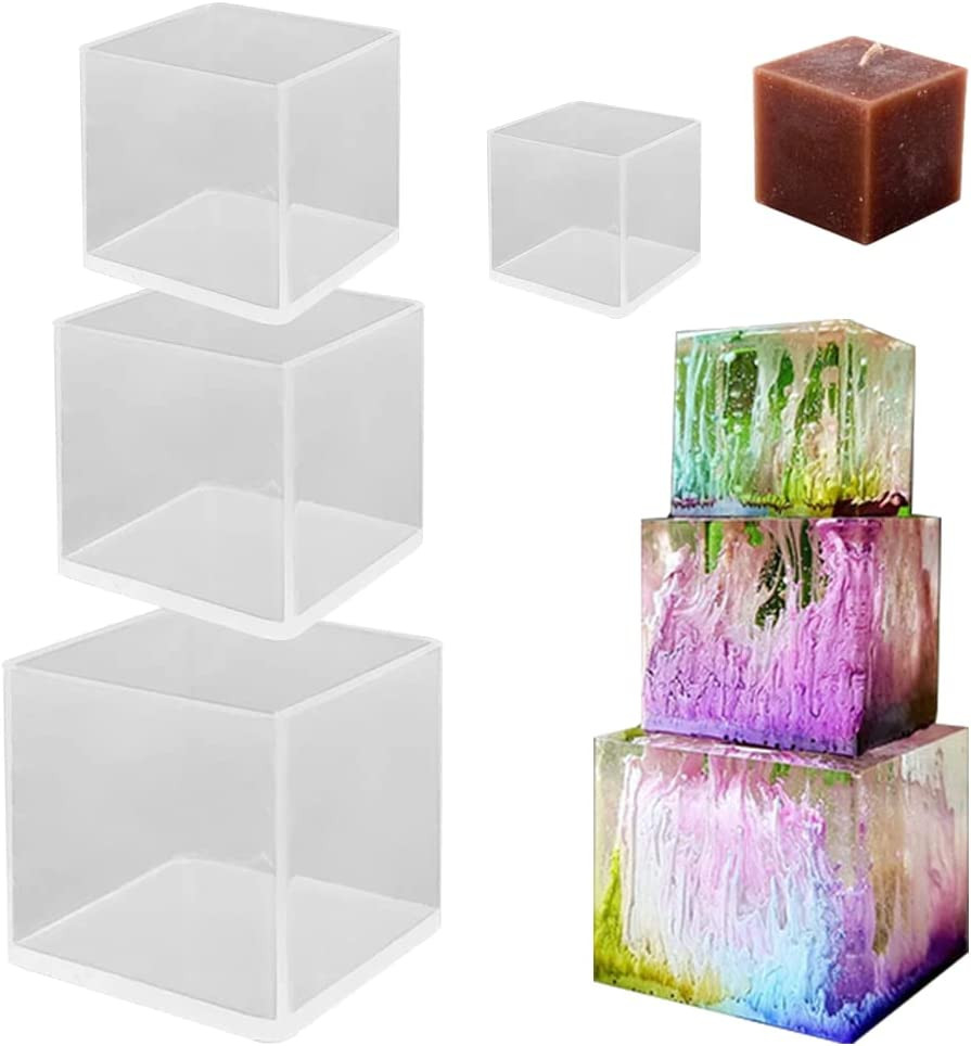 6 Pcs Sphere & Cube Resin Molds – Clear Silicone Epoxy Resin Molds for DIY Seam