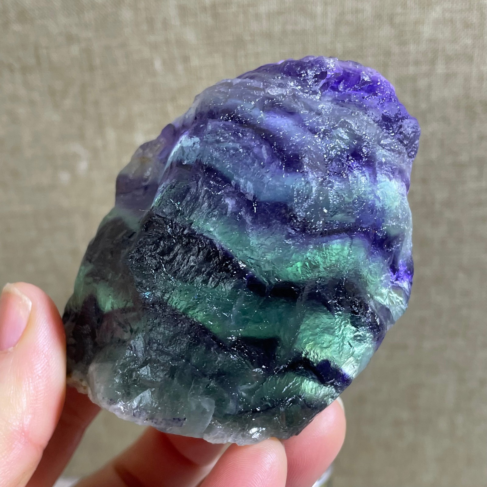 271g Beautiful Rainbow Fluorite Rough Ore Specimen #526