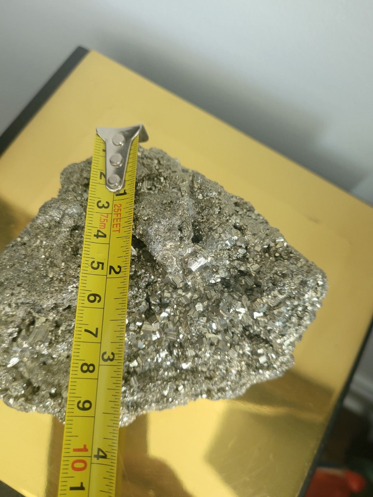 Large Pyrite Cluster Mineral Rock – 4.25”x3.5”x2.25” – (Fool’s Gold) – 2.5 lb