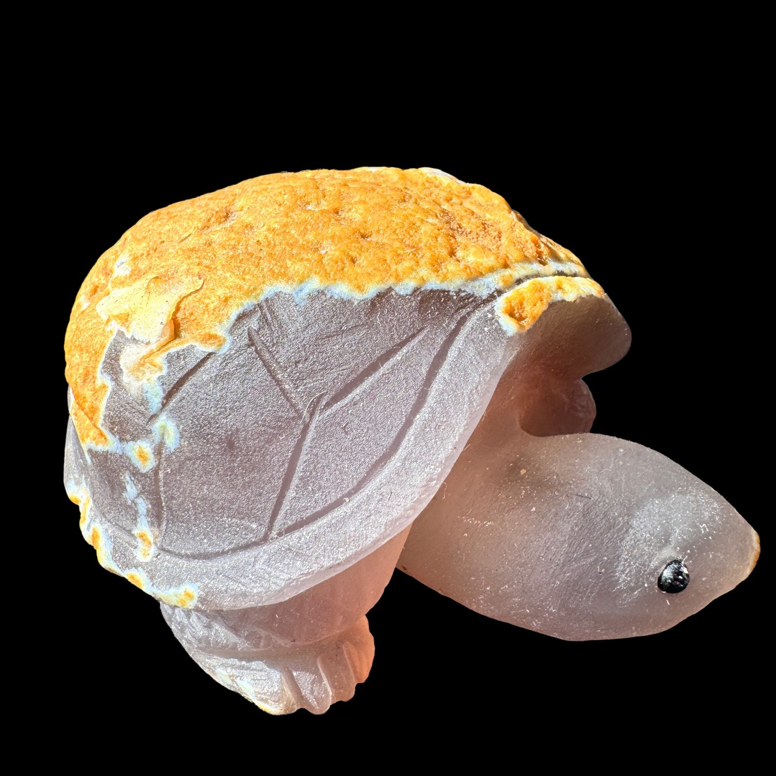 Natural Agate Turtle with Perfect Shell Pattern – Hand Carved to Reveal Nature