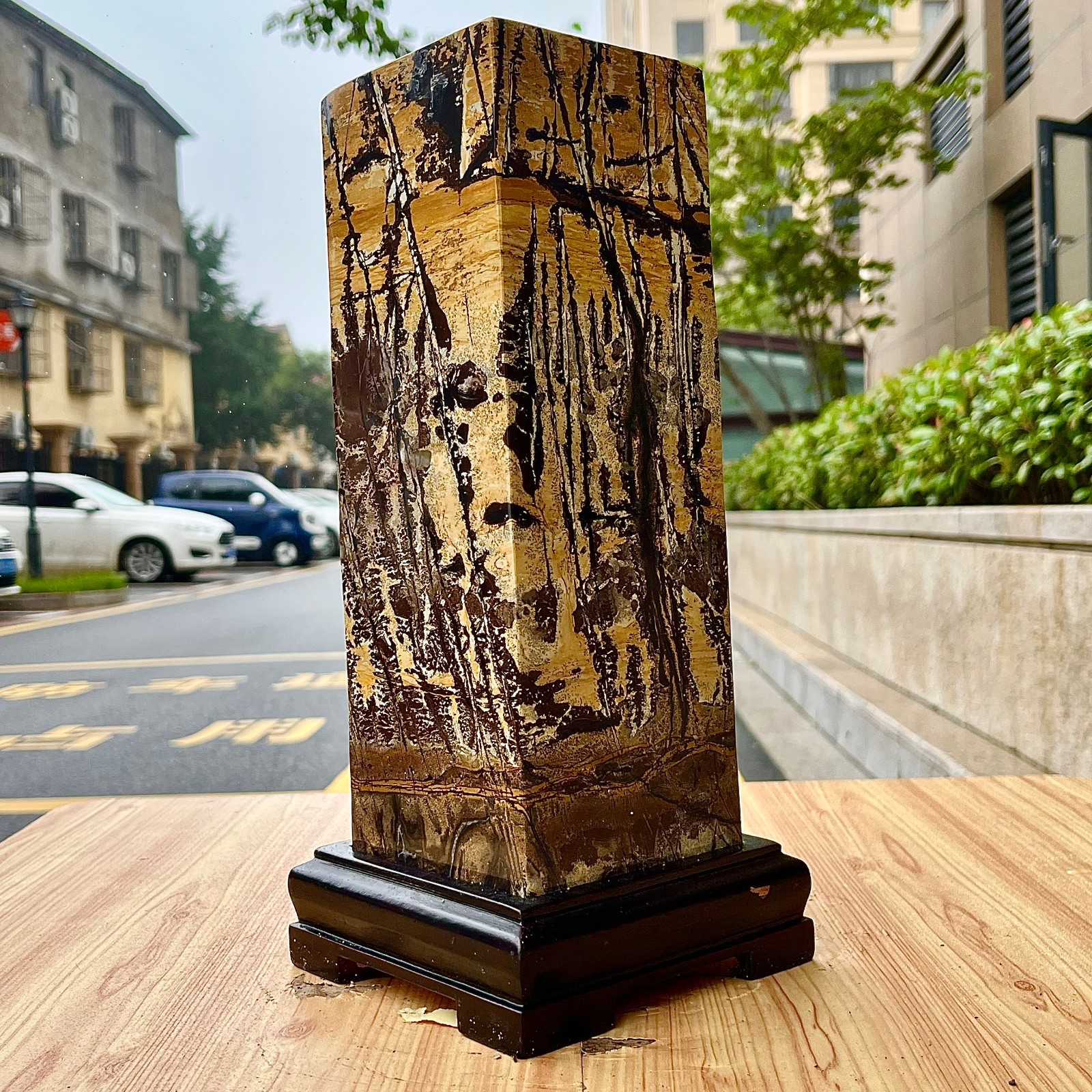 16.11LB High quality Chinese painting stone column quartz specimen