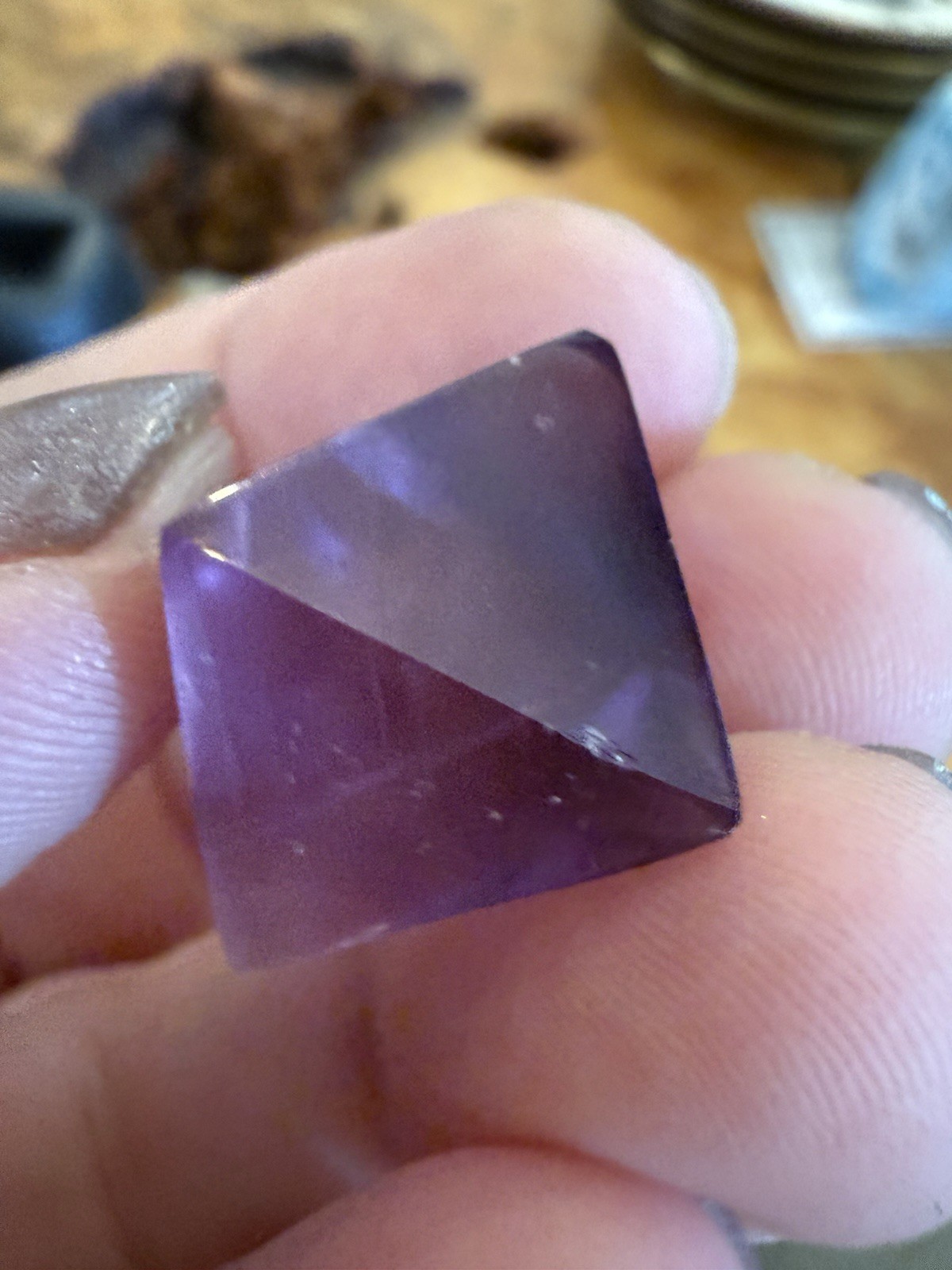 Set of 4 Fluorite Cleved Crystal Mineral Specimen Polished
