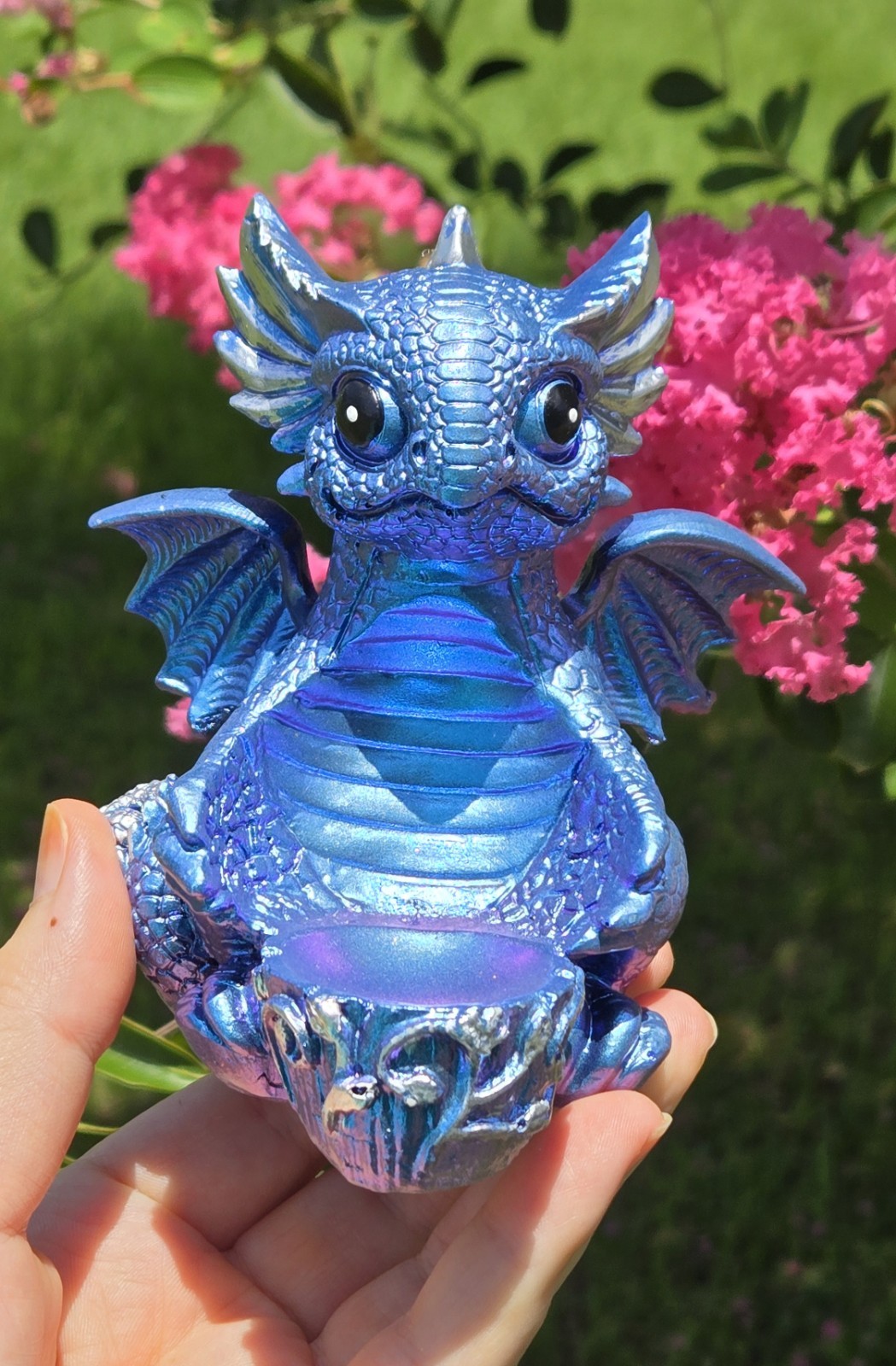 Gorgeous Resin Dragon Sphere Holder with Clear Quartz Crystal Sphere Set