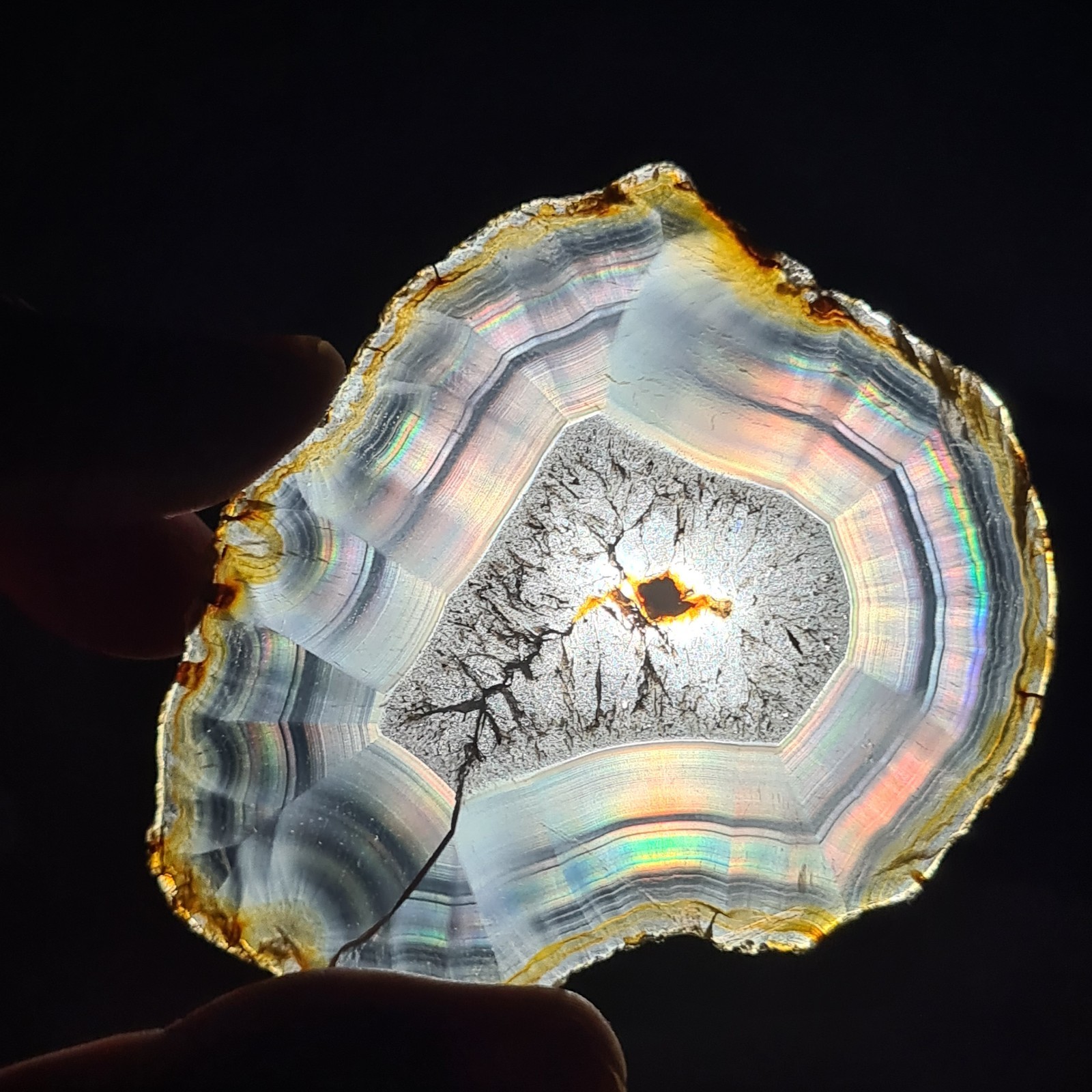 71.85 Ct Beautiful Iris Rainbow Agate Slice – Rare Collectable Iris Agate Slab