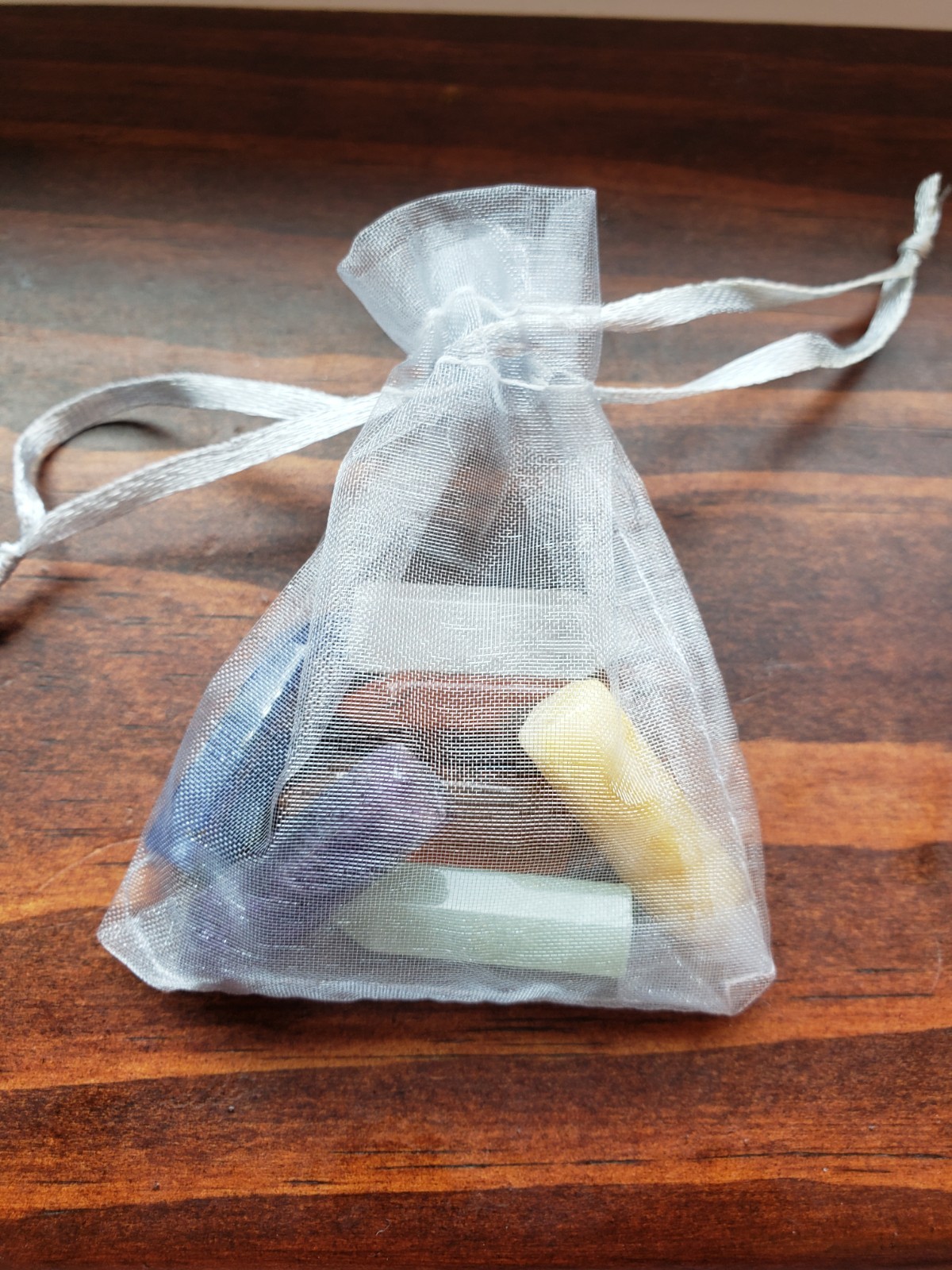 Set of 7 Polished Chakra Single Pointed Healing Crystals with Bag