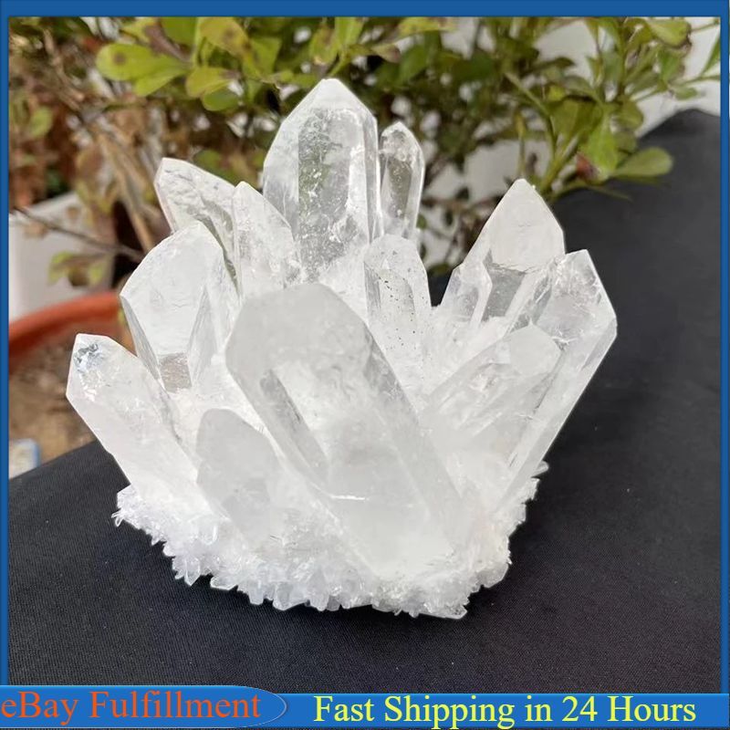 Large Natural Clear Quartz Crystal Cluster Mineral Stone Druzy Geode Specimen