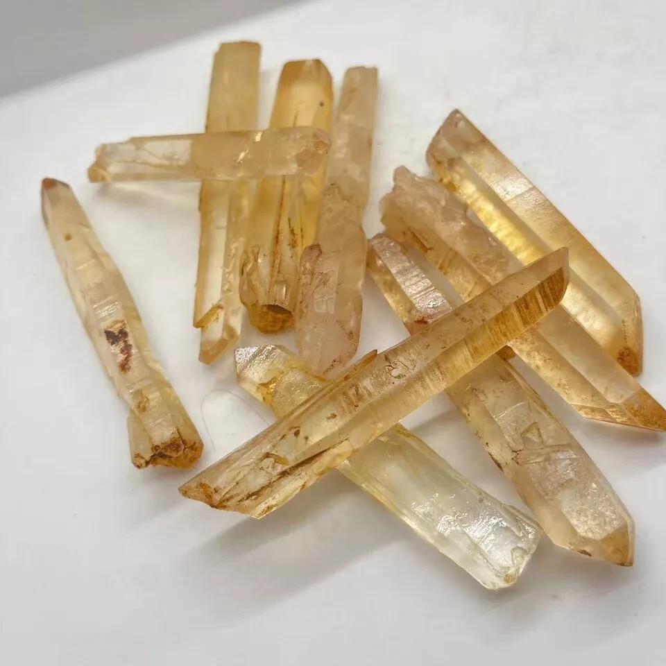 290g 10pcs Natural rough quartz crystal single point mineral specimens D87