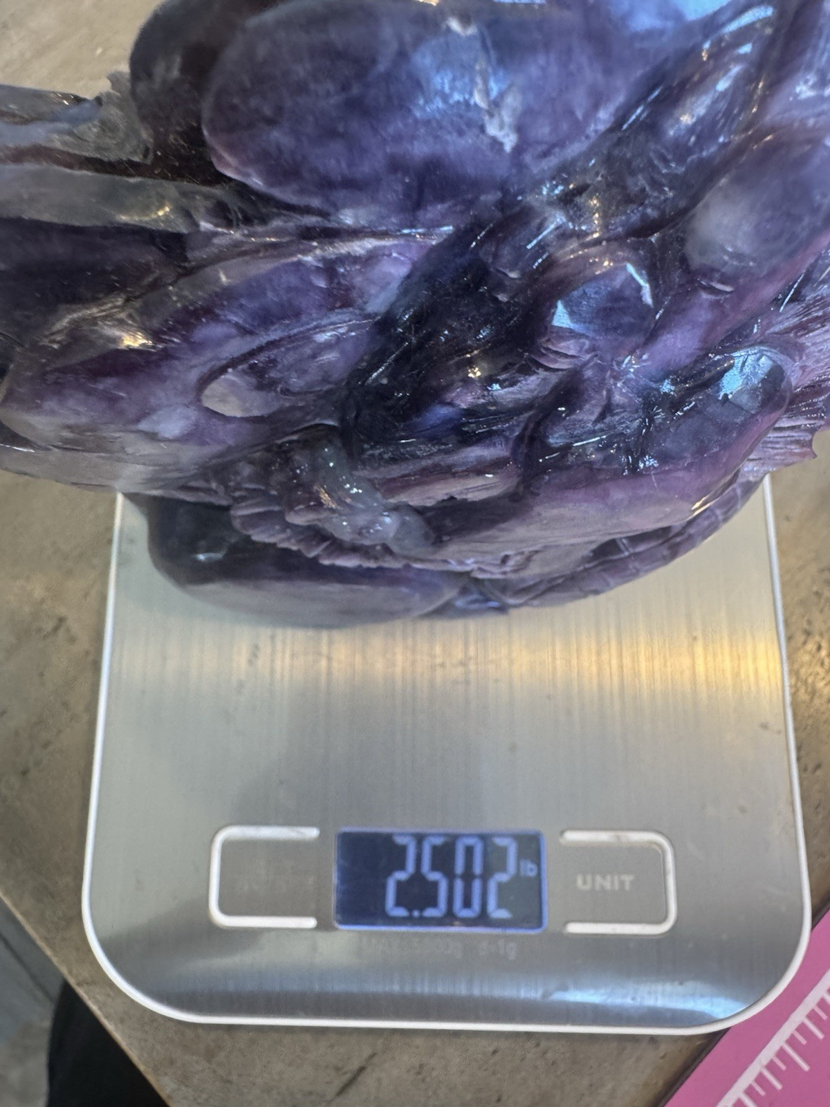 Purple Mica Crystal Carved Chinese Dragon 2.5 lbs