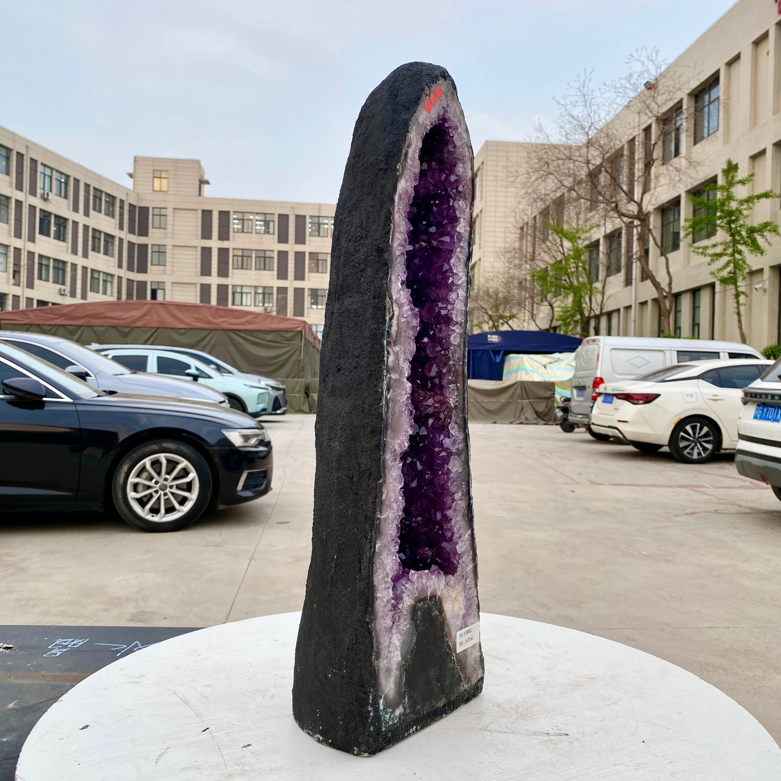 35LB Natural Amethyst Geode Quartz Crystal Cluster Cathedral Energy healing