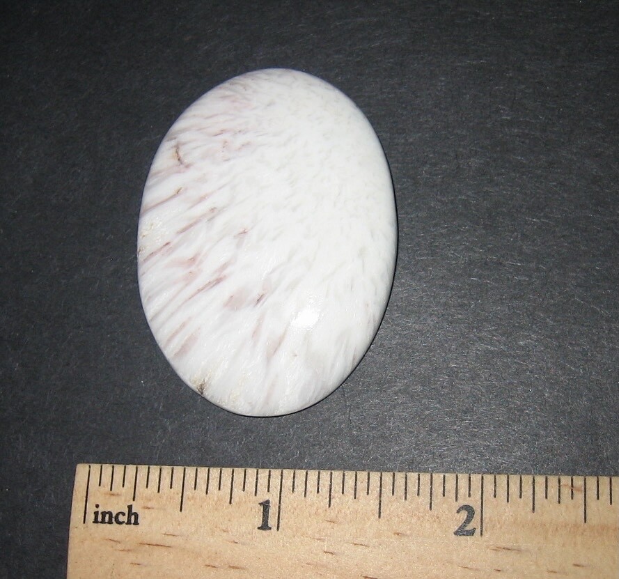 49 x 36mm POLISHED NATURAL SCOLECITE CRYSTAL STONE CABOCHON INDIA ~ 16.2grams *3
