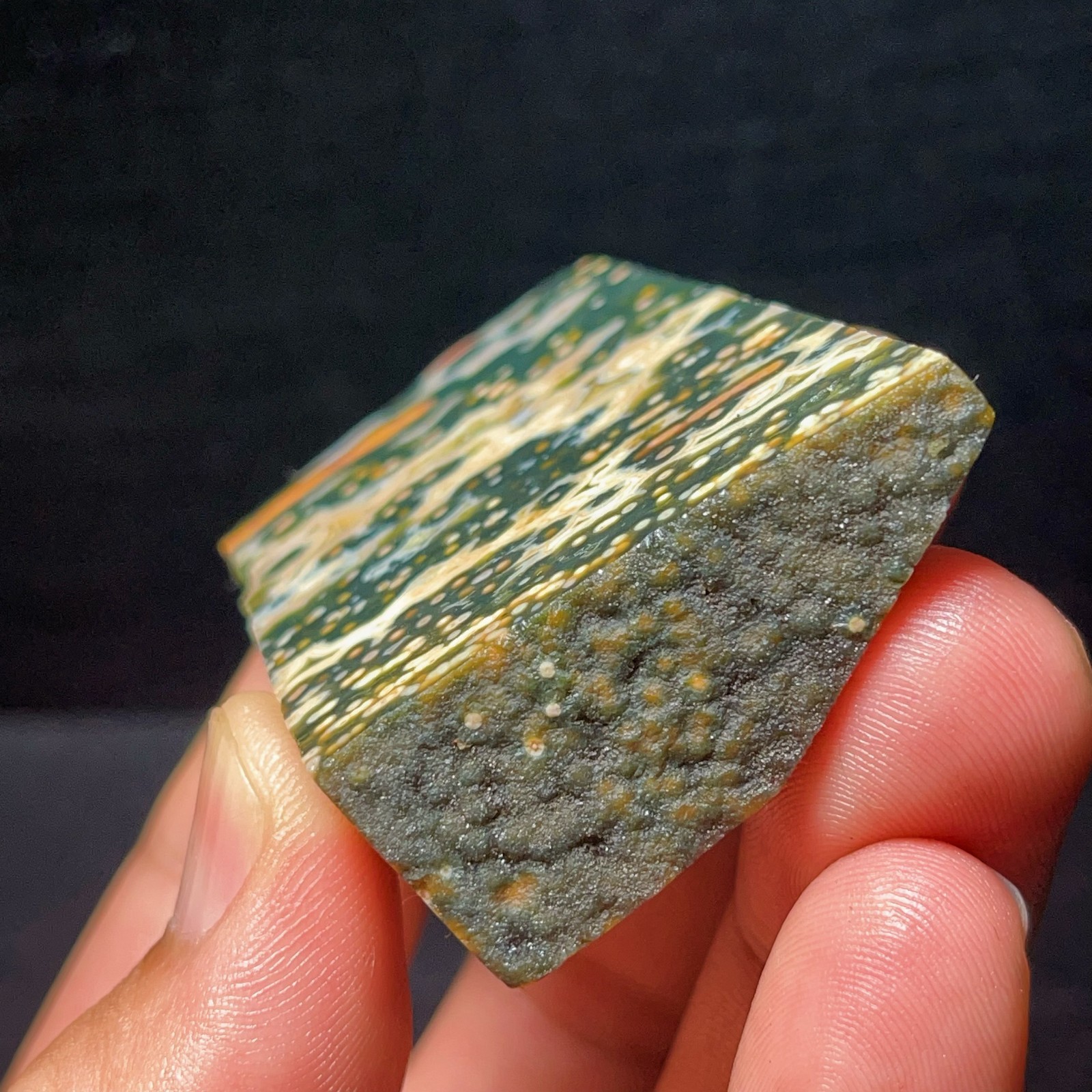 Natural Polished Orbicular Ocean Jasper Healing Crystal Gift L8300